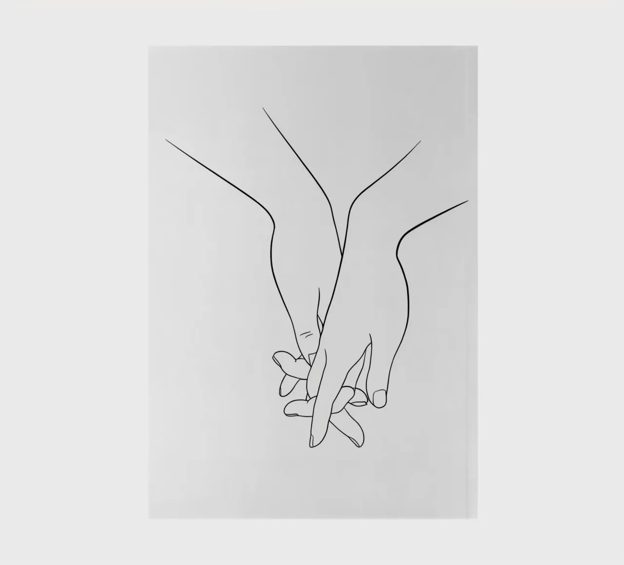 Hands Holding Minimalist Line Art notebook by Viv Line Art