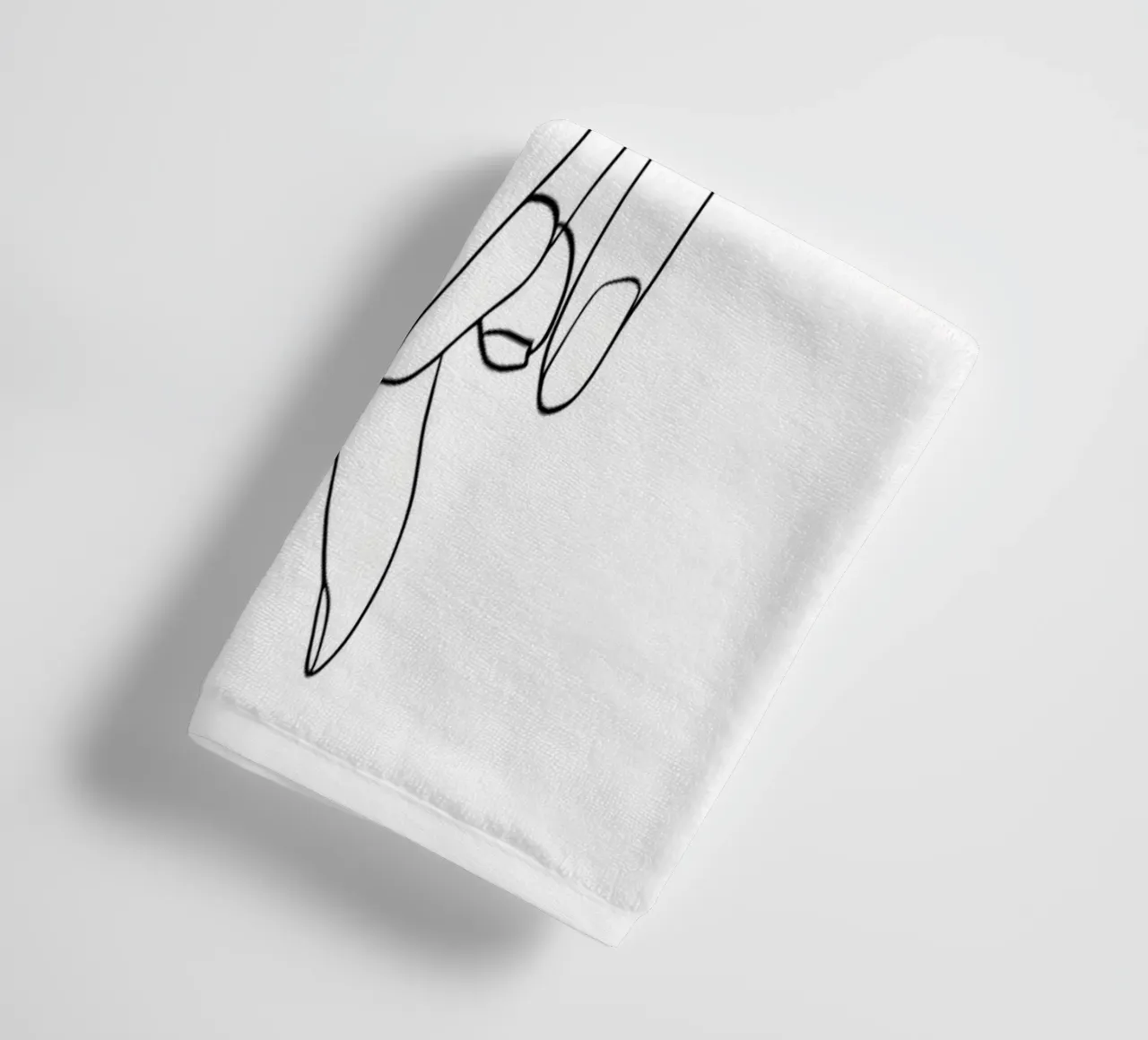 Hands Holding Minimalist Line Art towel by Viv Line Art
