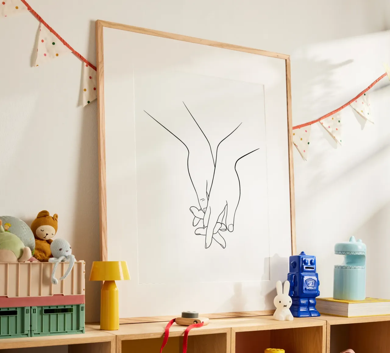 Les mains qui se tiennent Art linéaire minimaliste poster de Viv Line Art