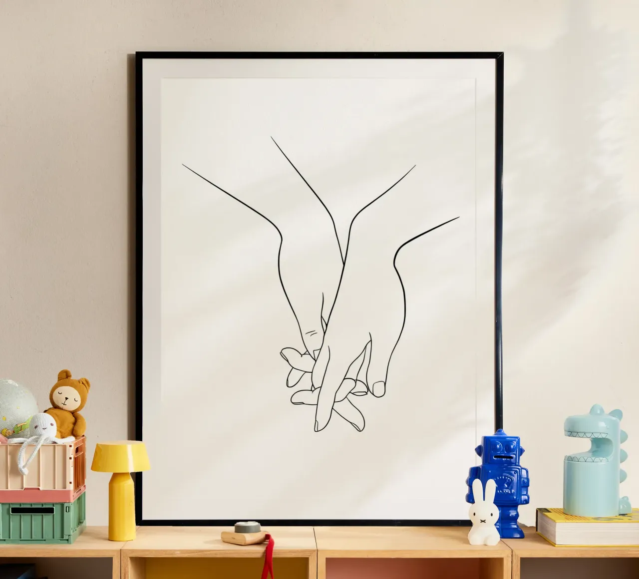 Les mains qui se tiennent Art linéaire minimaliste poster de Viv Line Art