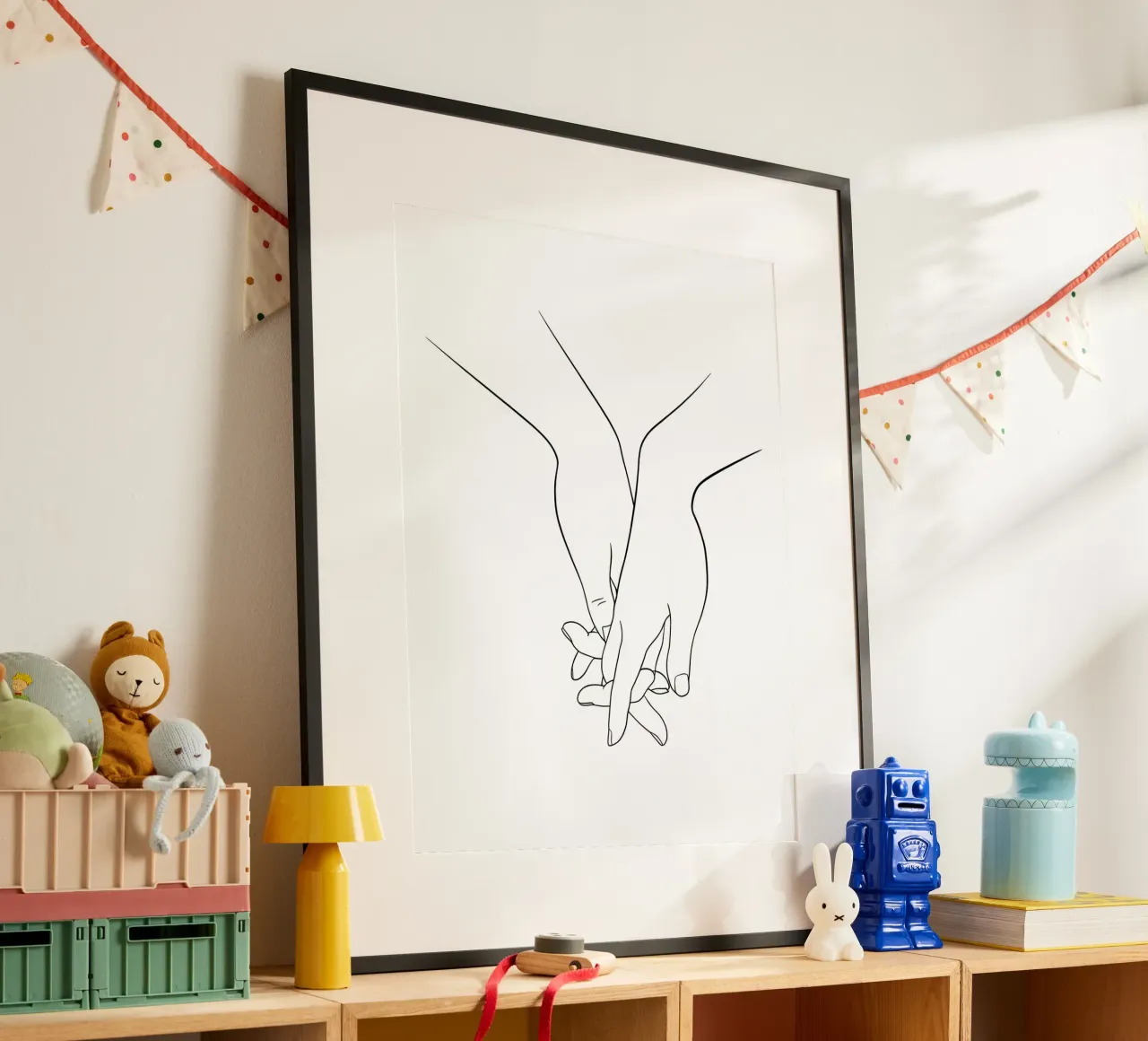 Les mains qui se tiennent Art linéaire minimaliste poster de Viv Line Art