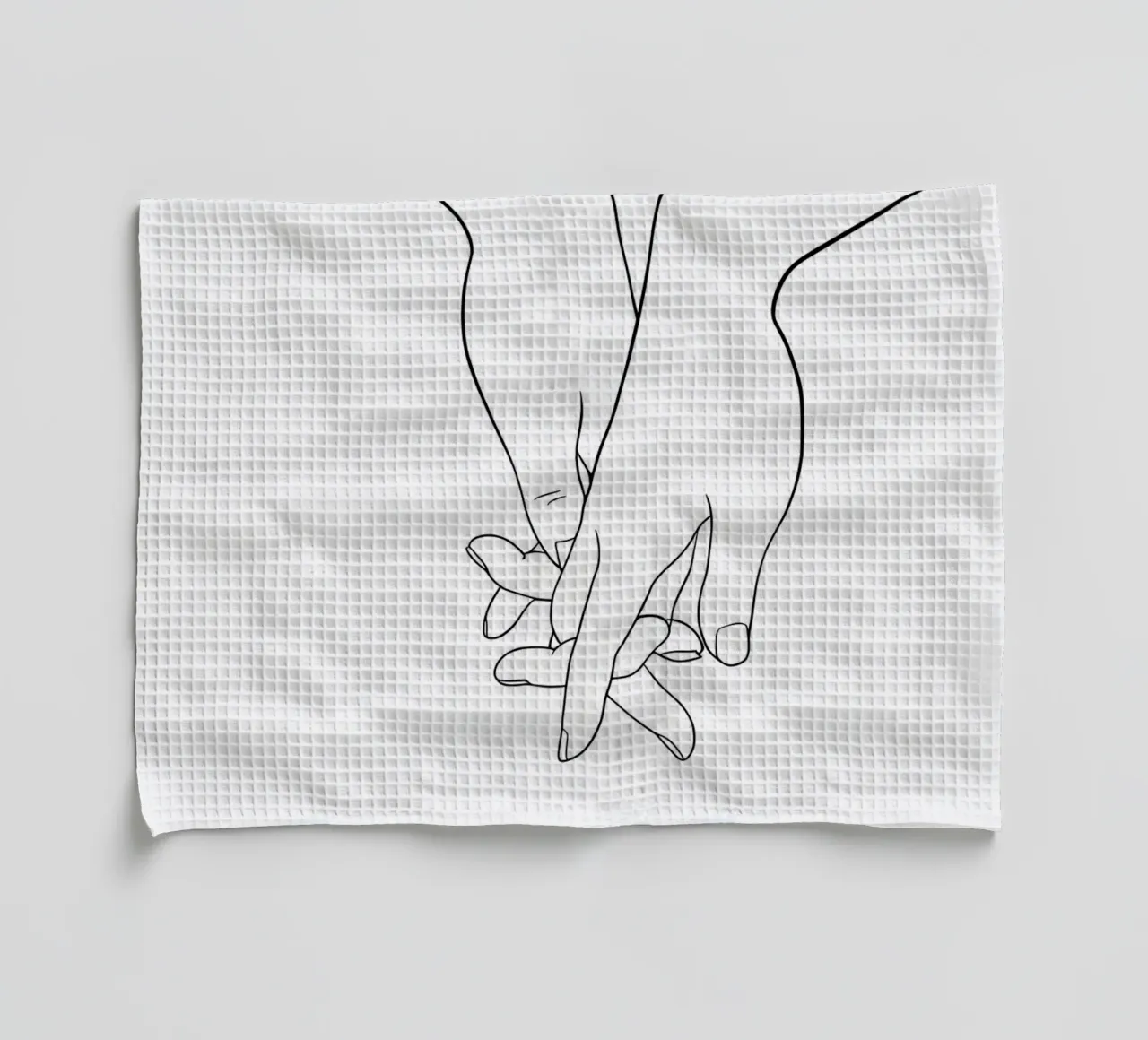 Les mains qui se tiennent Art linéaire minimaliste torchon de Viv Line Art