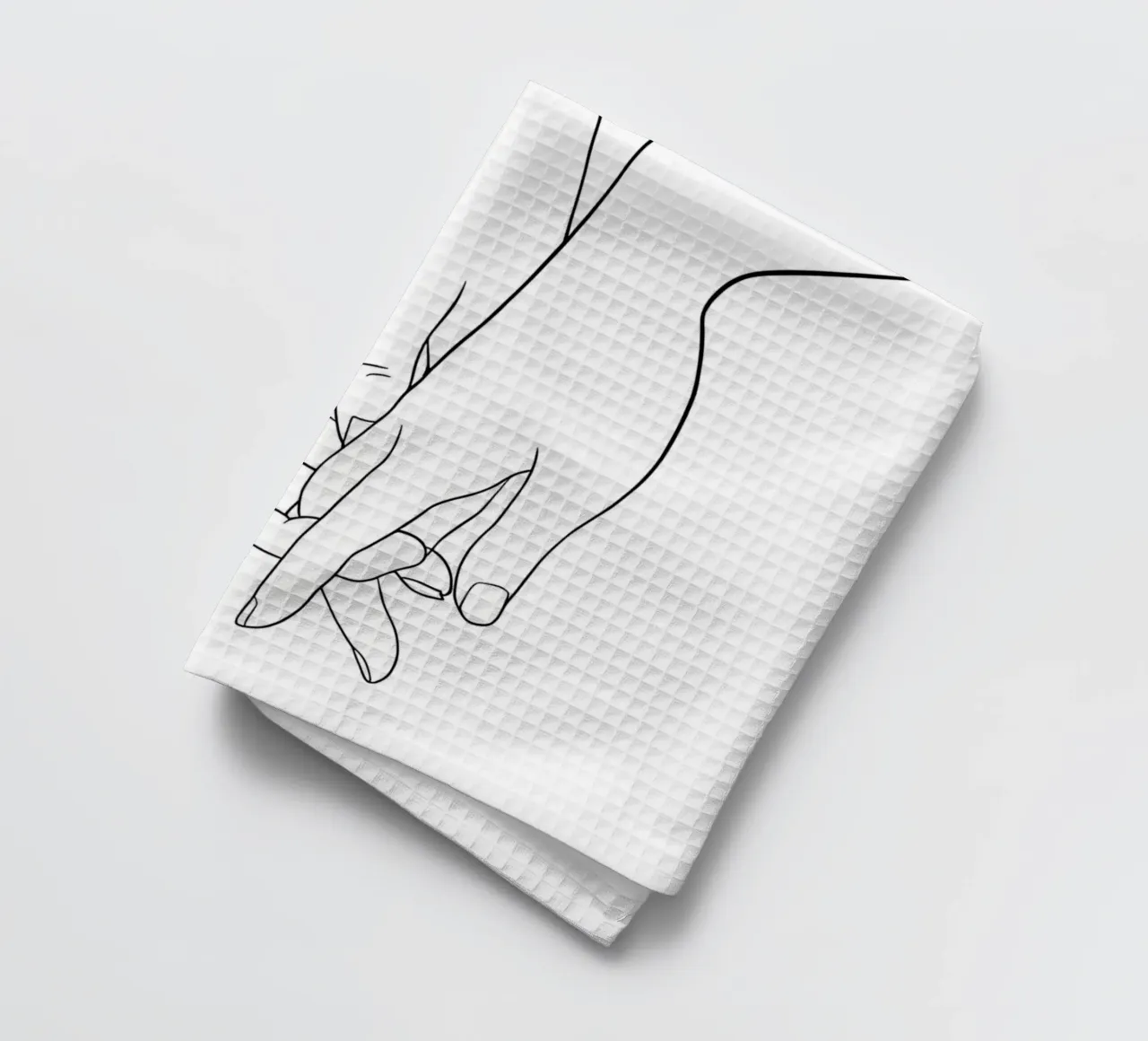 Les mains qui se tiennent Art linéaire minimaliste torchon de Viv Line Art