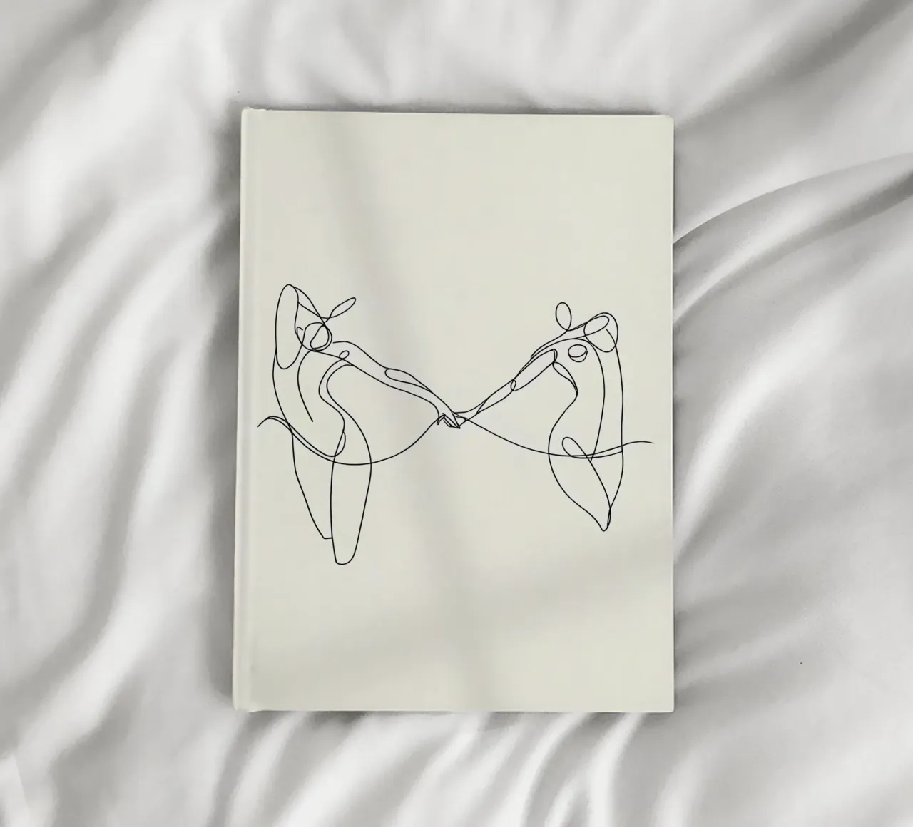 Danse amoureuse Dessin au trait minimaliste carnet de notes de Viv Line Art