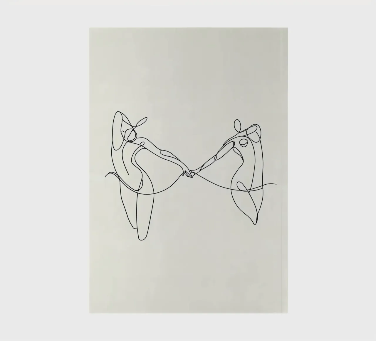 Danse amoureuse Dessin au trait minimaliste carnet de notes de Viv Line Art
