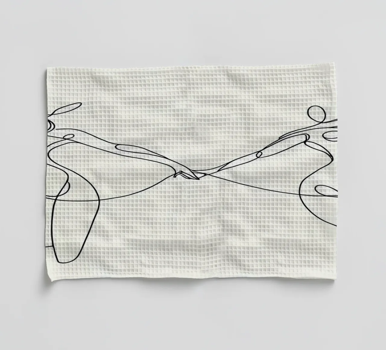 Danse amoureuse Dessin au trait minimaliste torchon de Viv Line Art