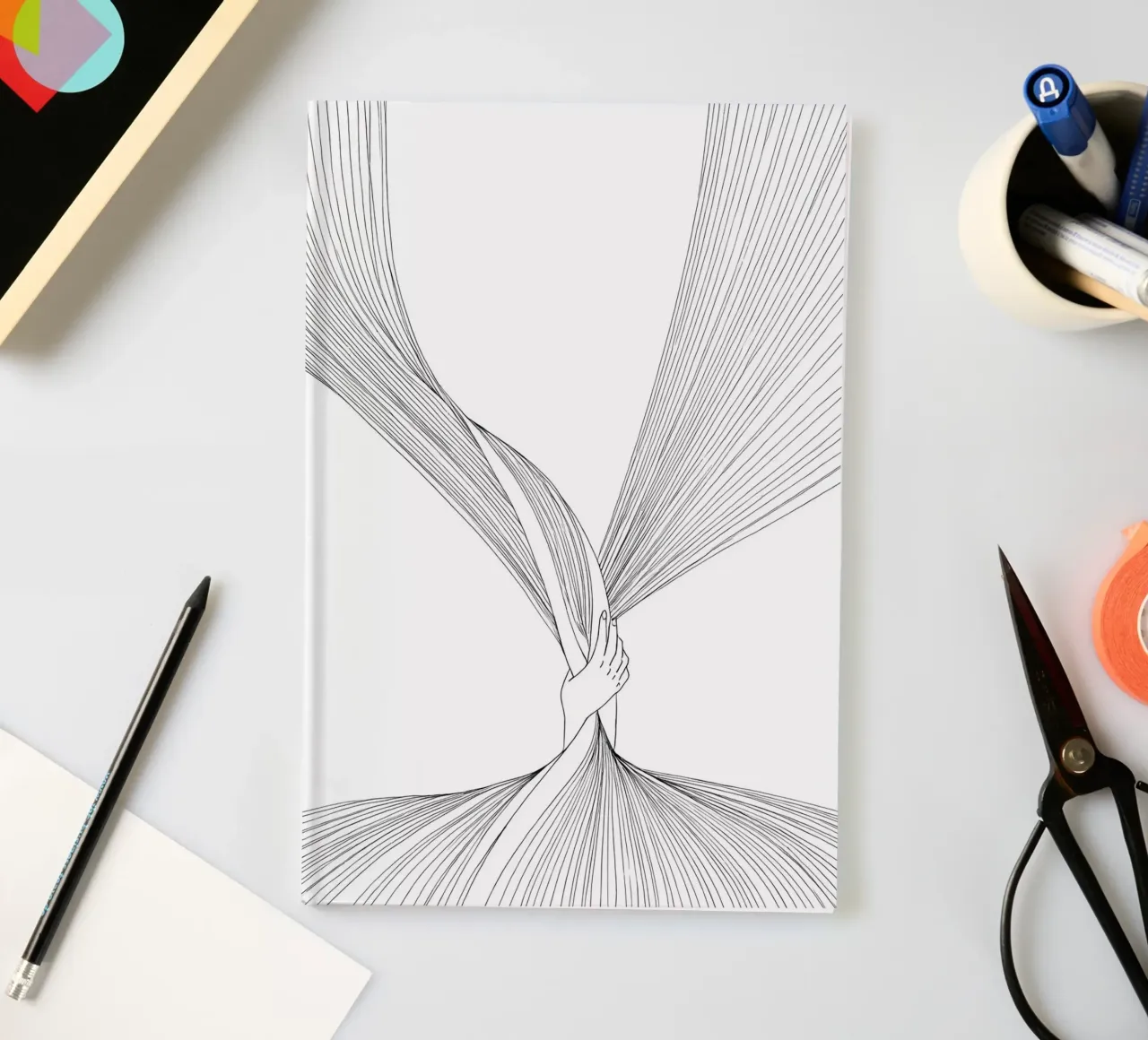 Tying The Timeline Minimalist Line Art notebook by Viv Line Art