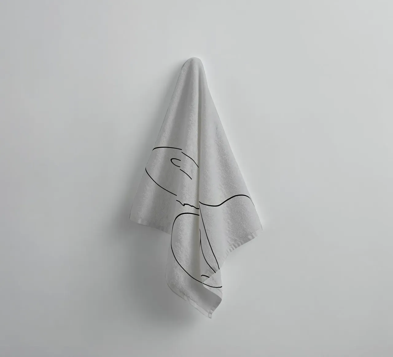 Lovers Minimalist Line Art towel by Viv Line Art