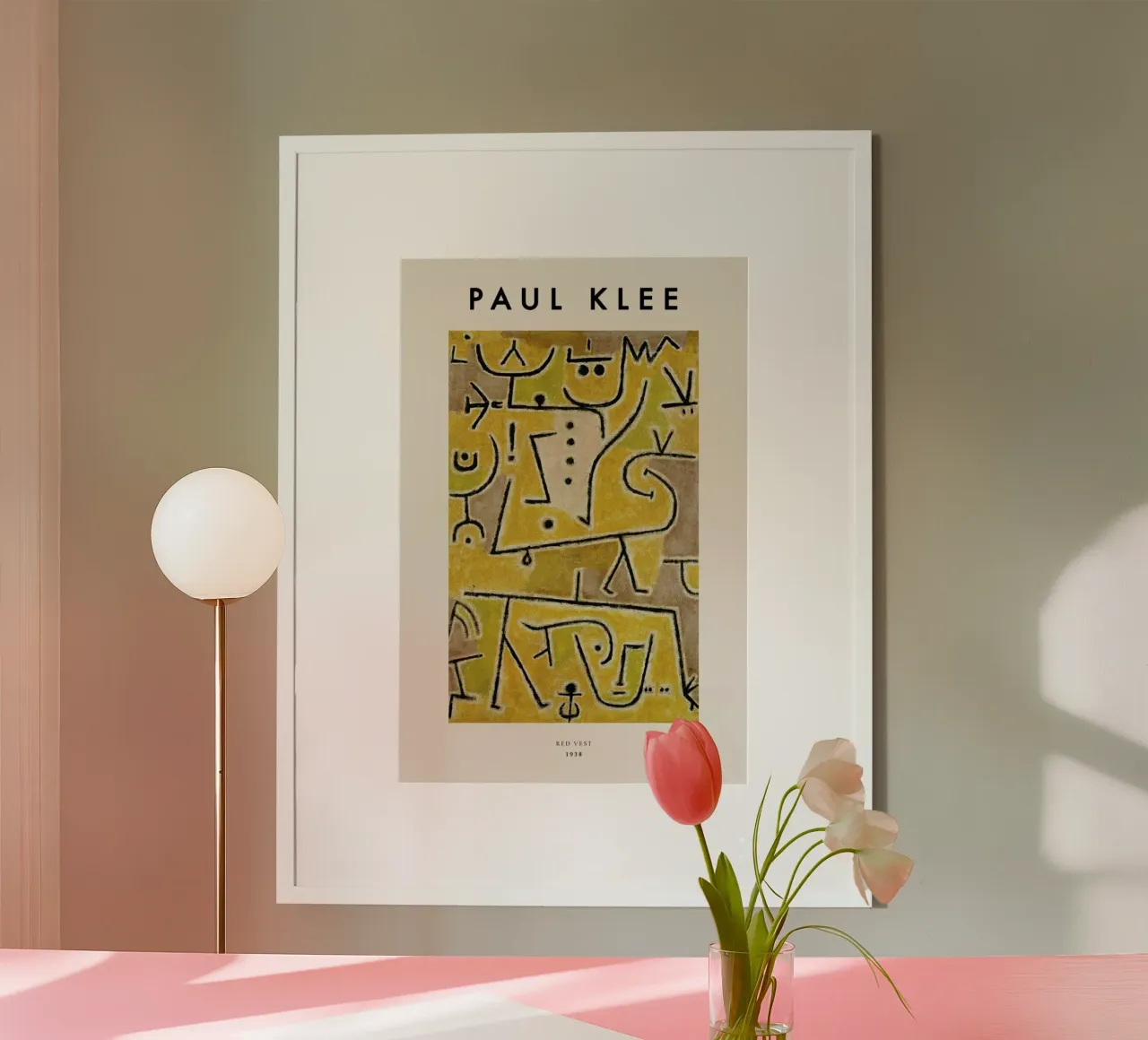 Klee - Red Vest poster con telaio in plastica da ARTOTHEK