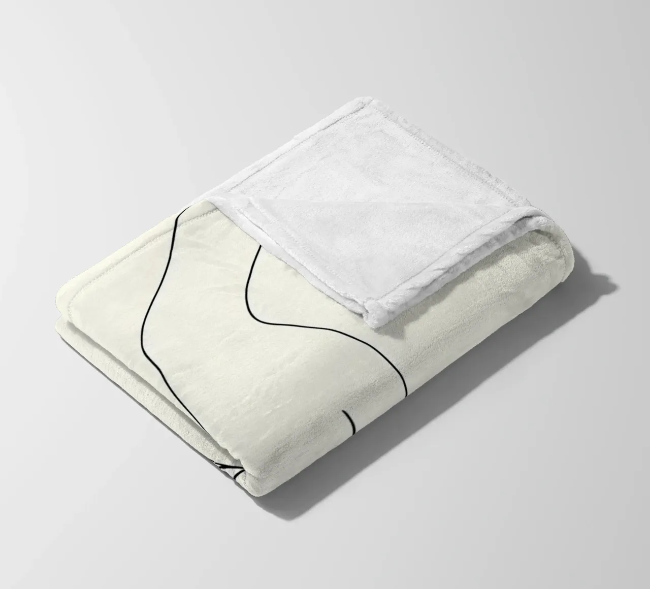 Line art minimalista a mano libera coperta in pile da Viv Line Art