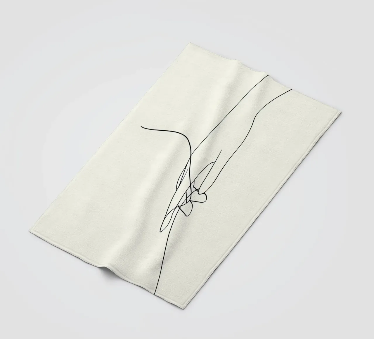 Line art minimalista a mano libera coperta in pile da Viv Line Art