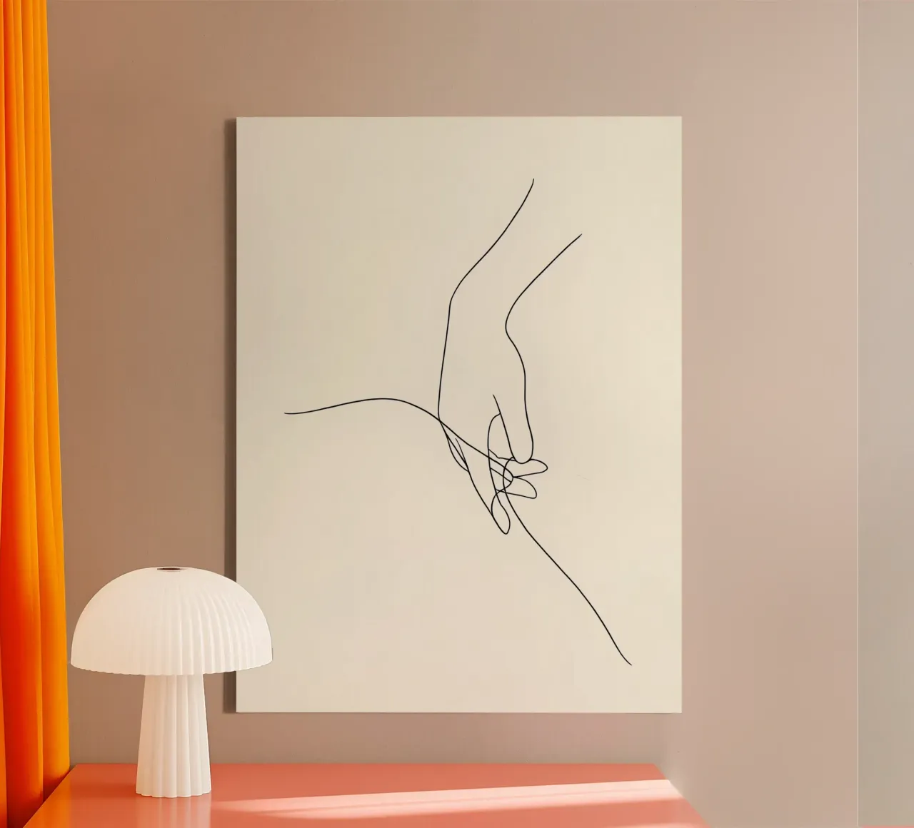 Line art minimalista a mano libera tela da Viv Line Art