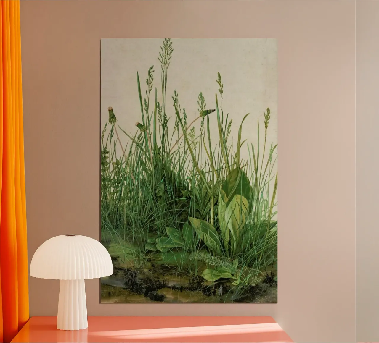 Dürer - Great Piece of Turf poster con telaio in alluminio da ARTOTHEK