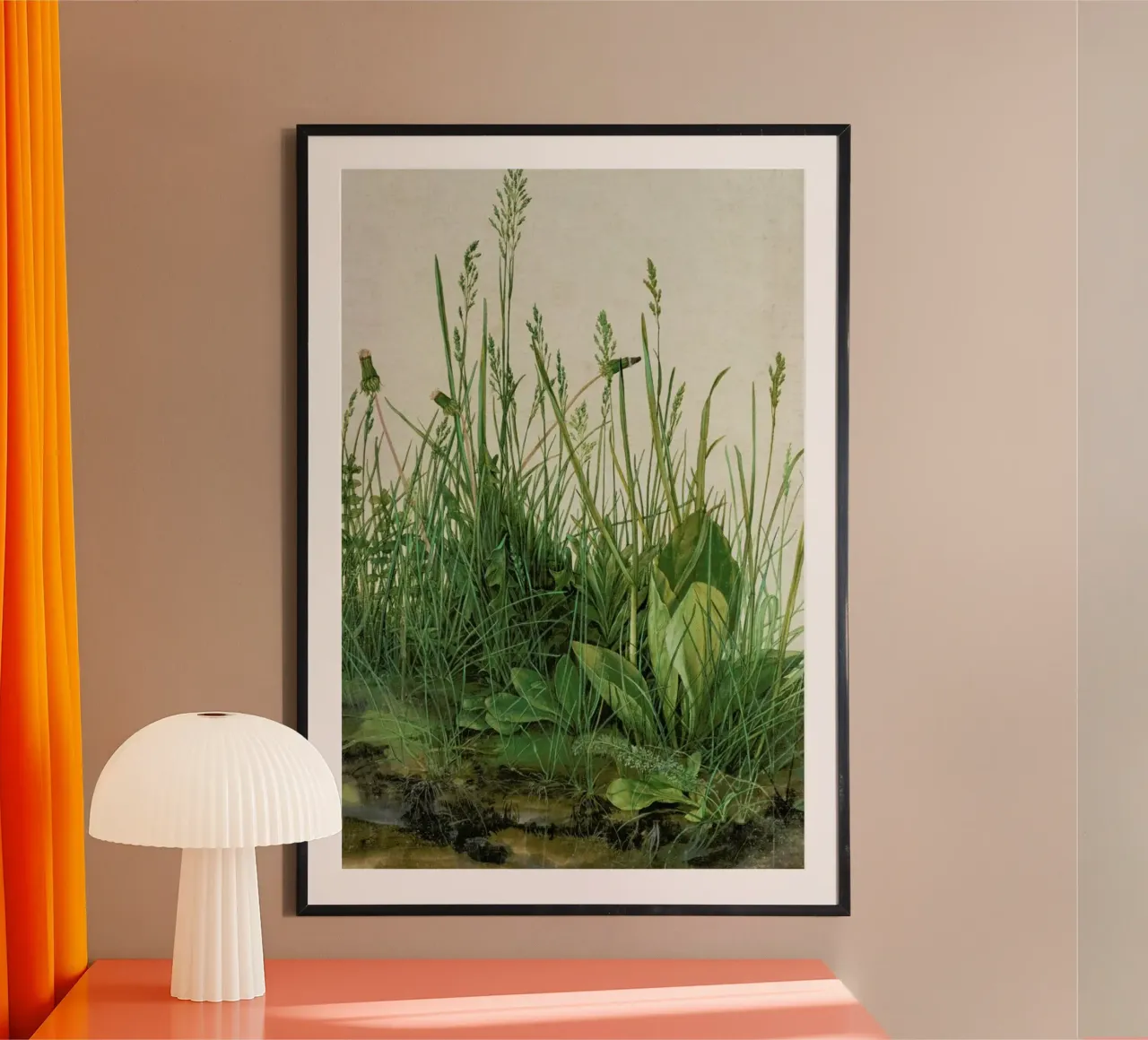 Dürer - Great Piece of Turf poster con telaio in alluminio da ARTOTHEK
