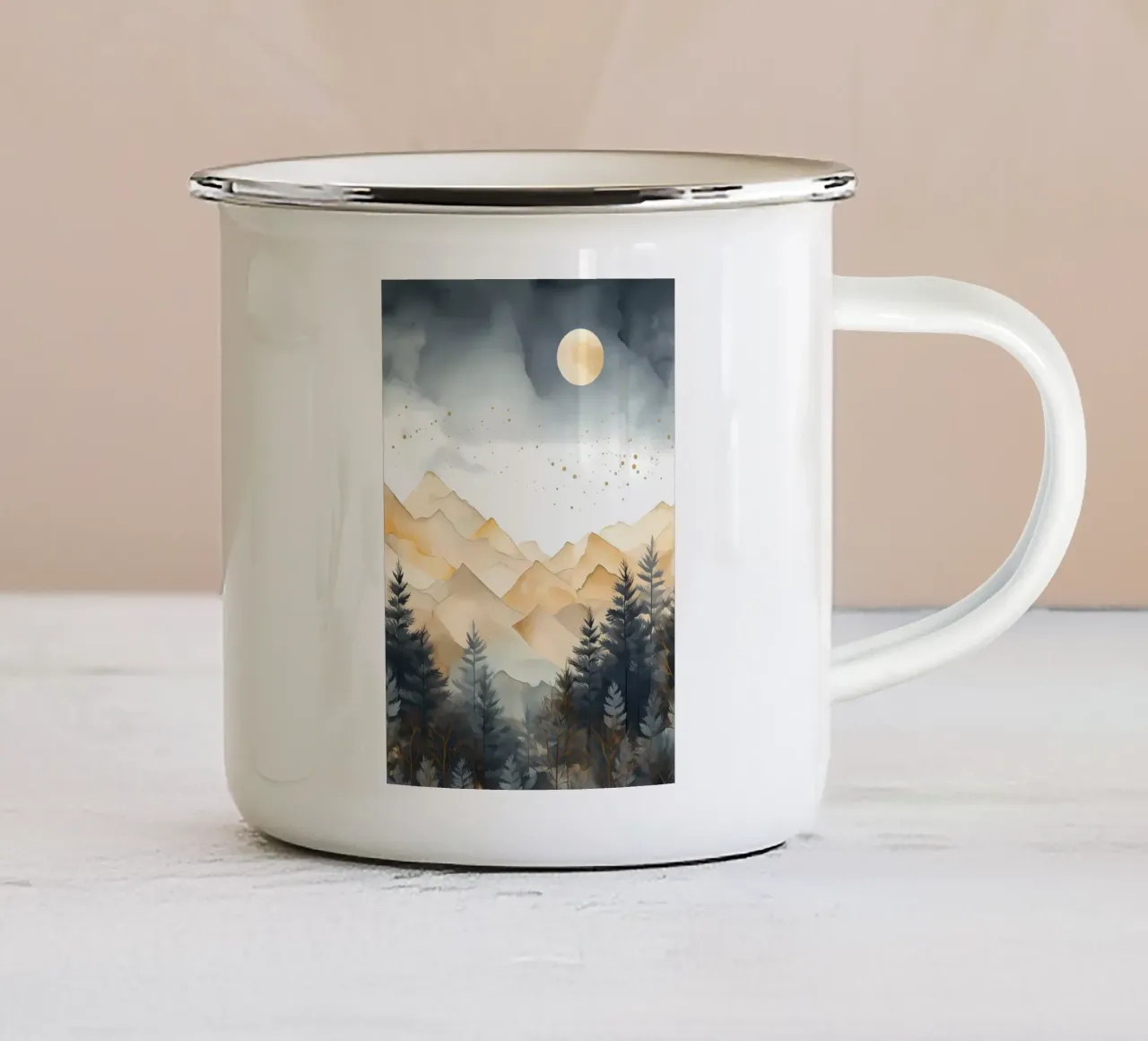Tramonto calmo tazza in smalto da Albert S Jacob