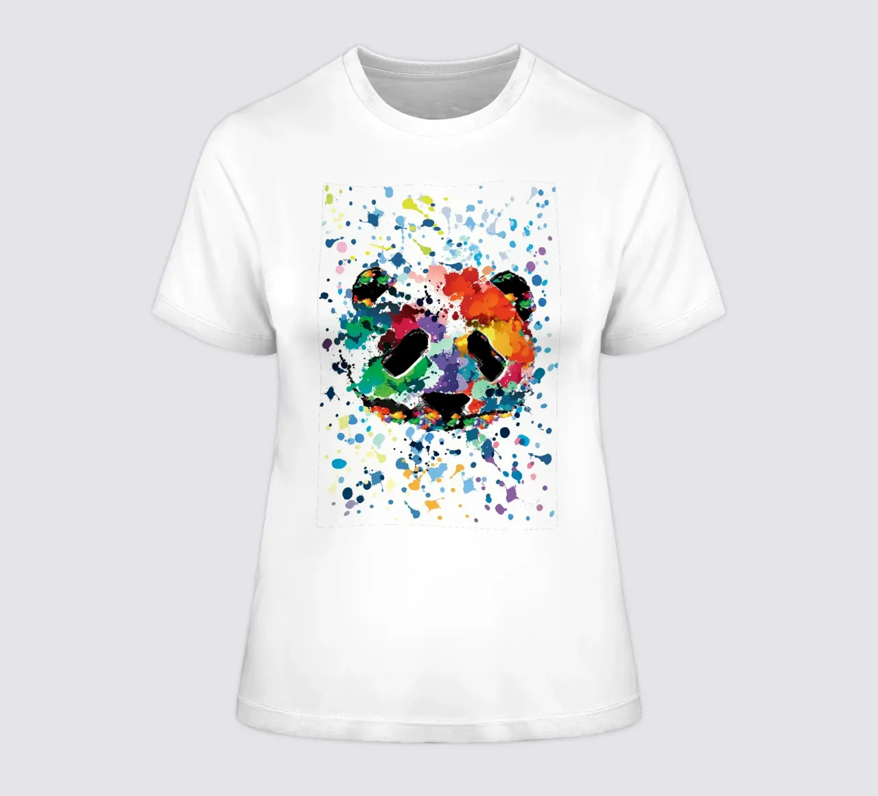 Splash panda women's fitted t-shirt by James M Coyle
