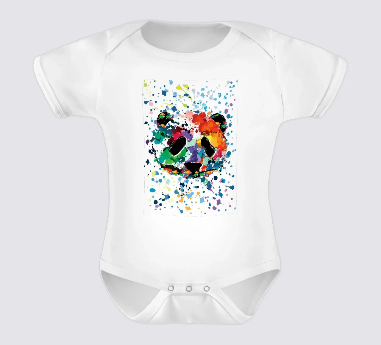 Spruzzi di panda body neonato maniche corte da James M Coyle