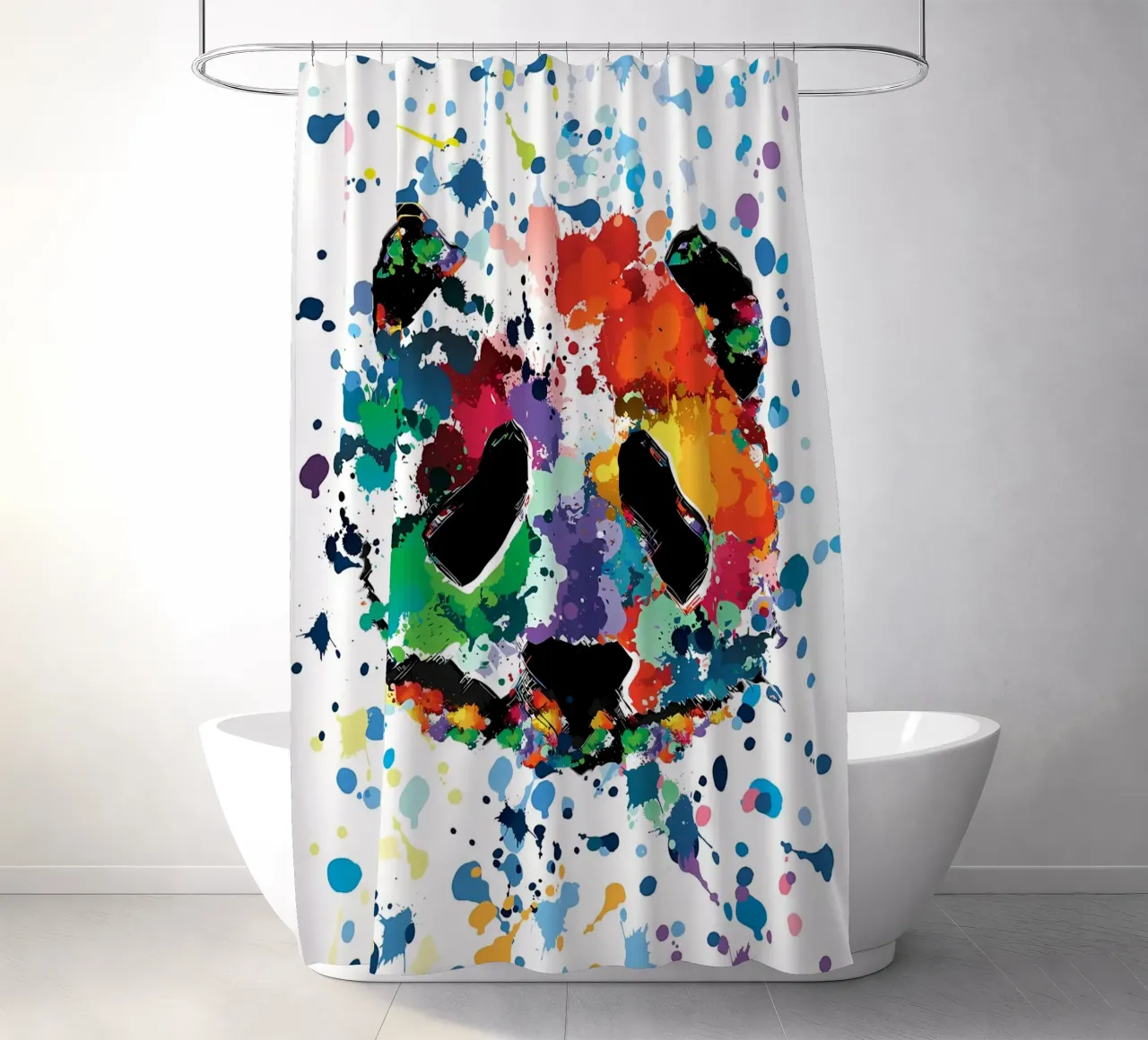 Splash panda shower curtain by James M Coyle