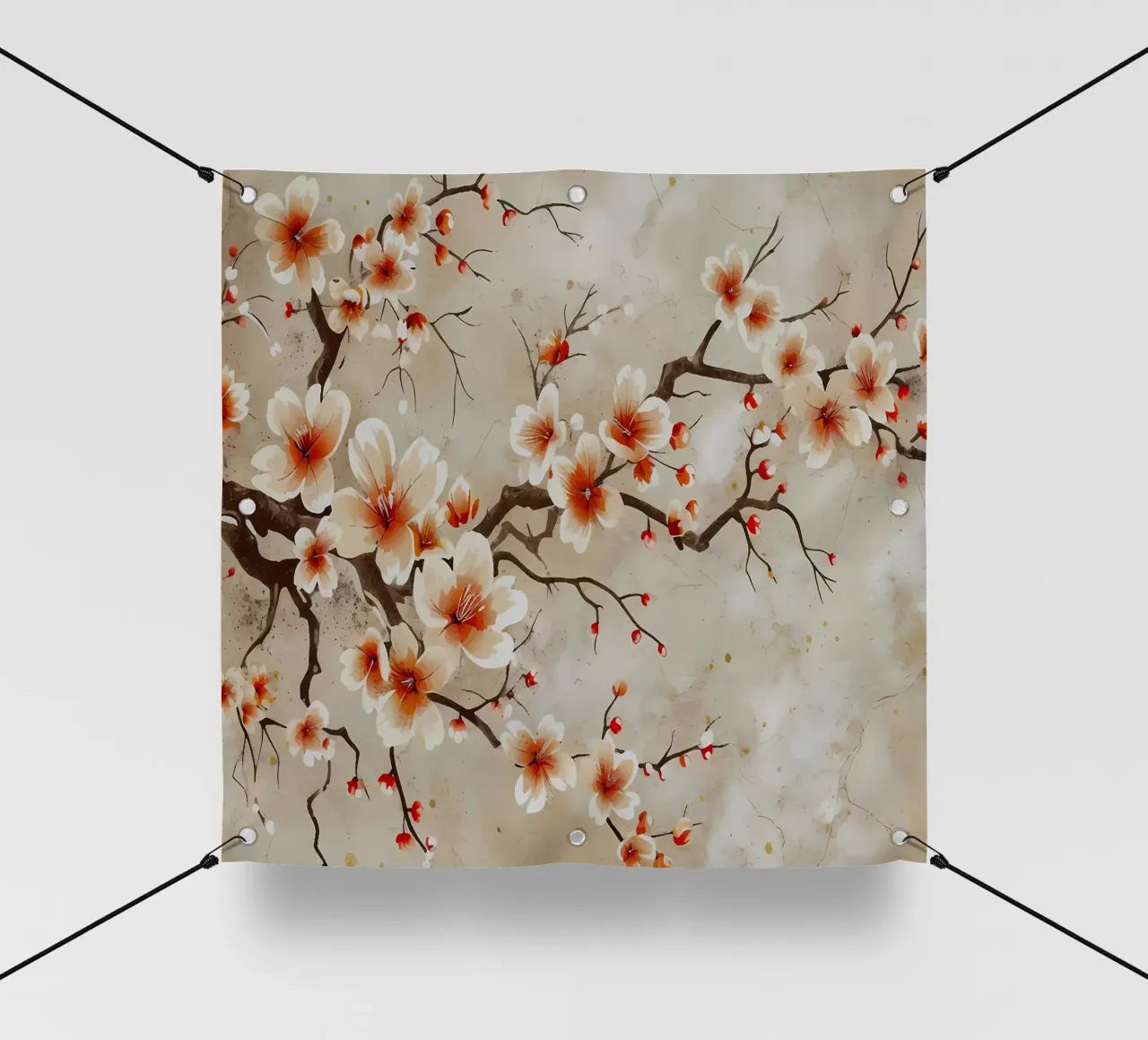 ciliegio in fiore giapponese telo in pvc da Rebecca Clark Wyrick