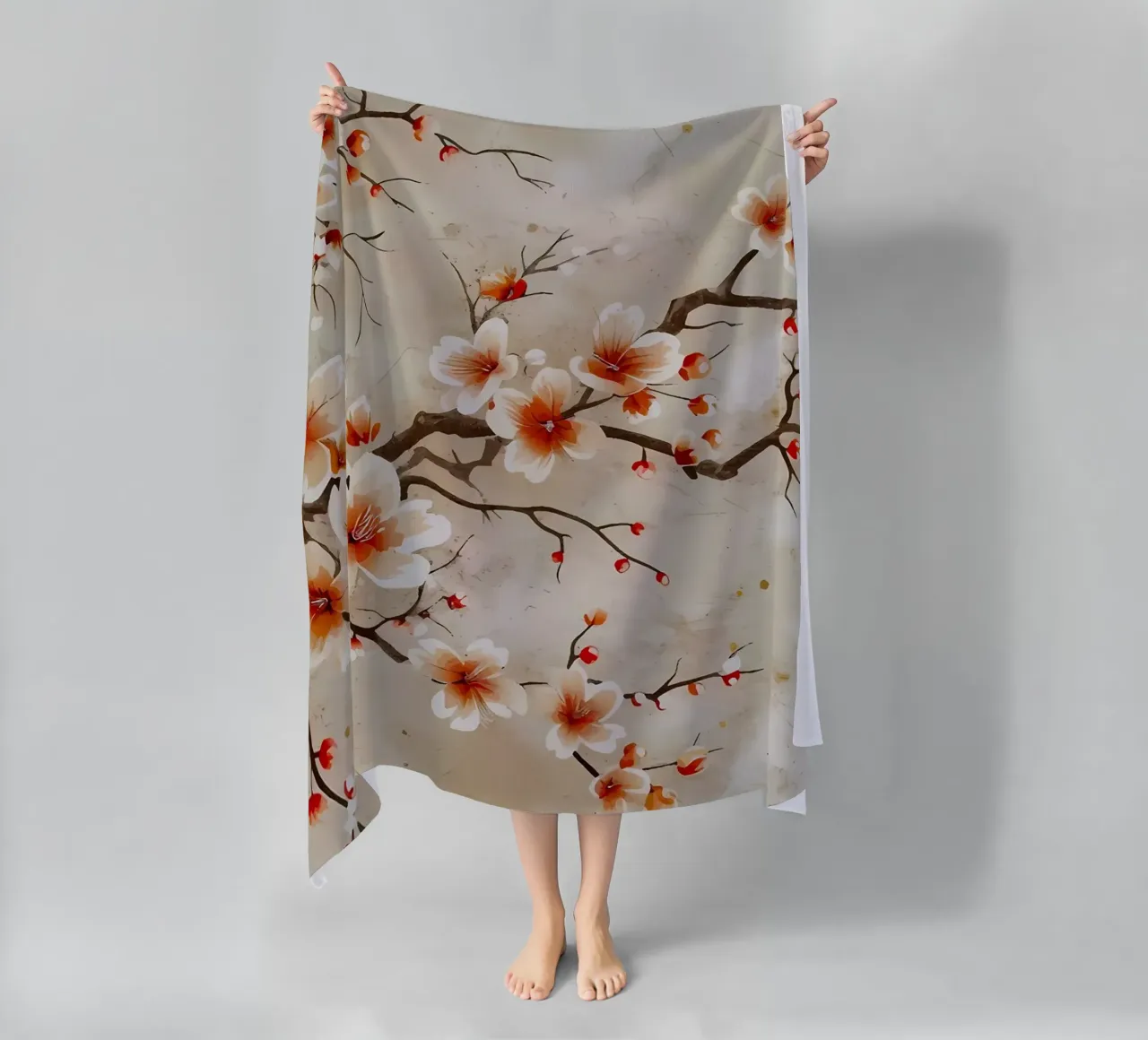 ciliegio in fiore giapponese telo mare da Rebecca Clark Wyrick