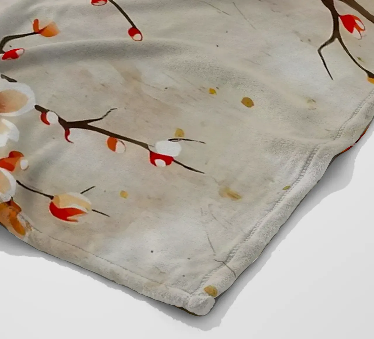 ciliegio in fiore giapponese coperta in pile da Rebecca Clark Wyrick