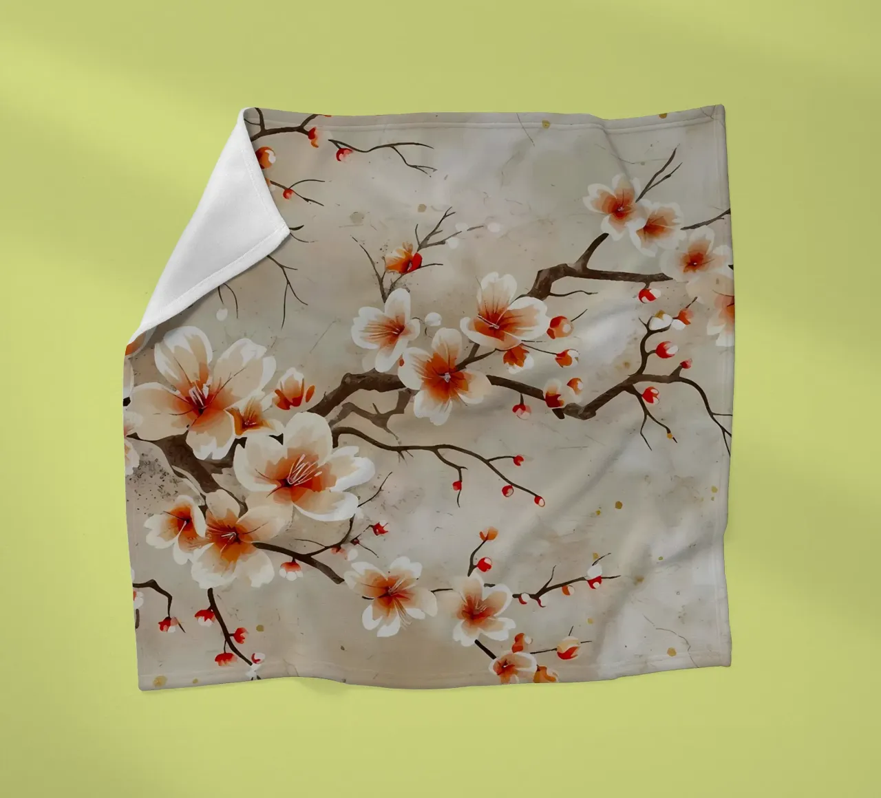ciliegio in fiore giapponese coperta in pile da Rebecca Clark Wyrick
