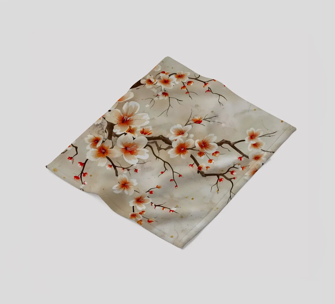ciliegio in fiore giapponese coperta in pile da Rebecca Clark Wyrick