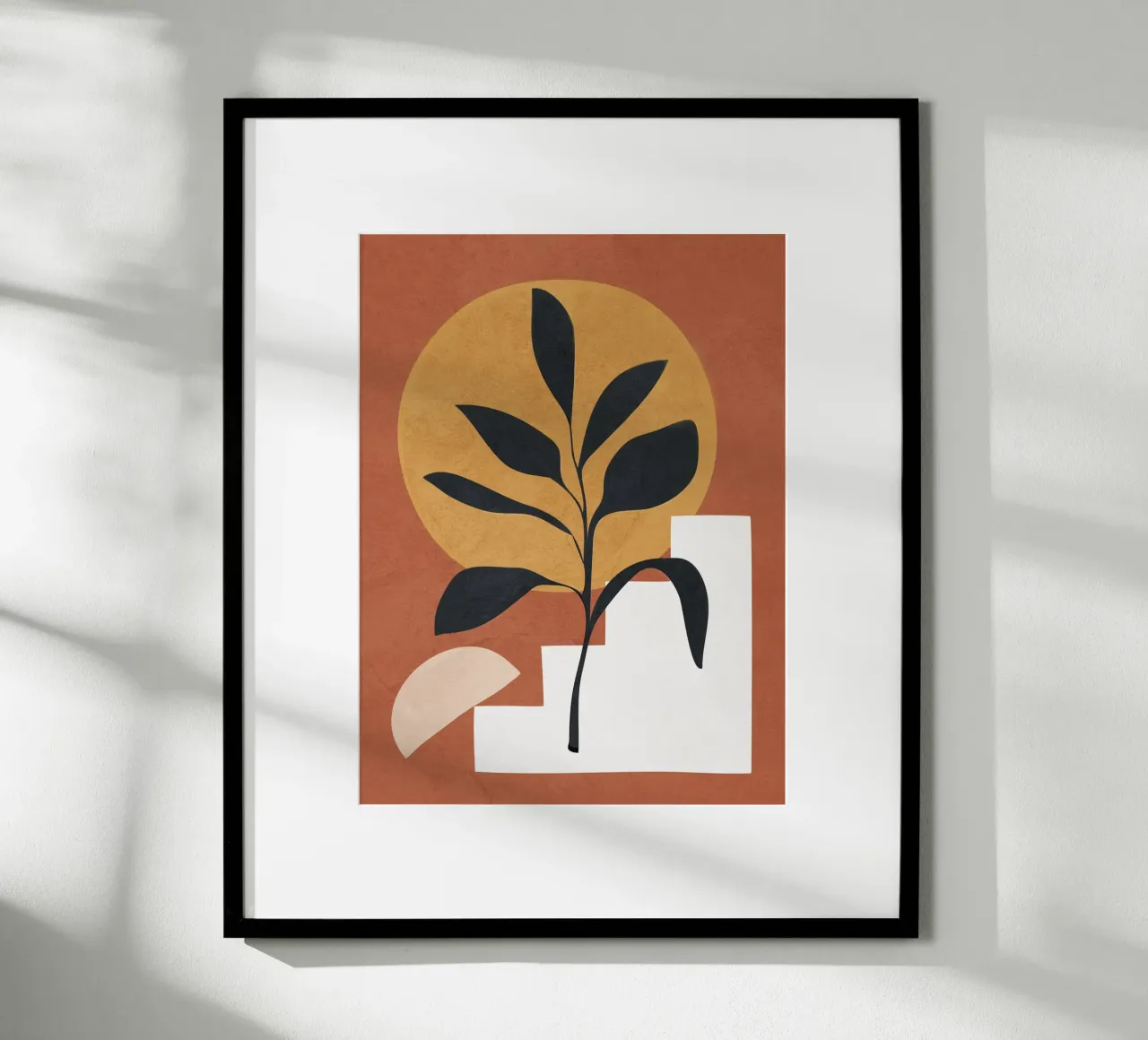 Abstract Plant Art Art poster con telaio in legno da Flow Line