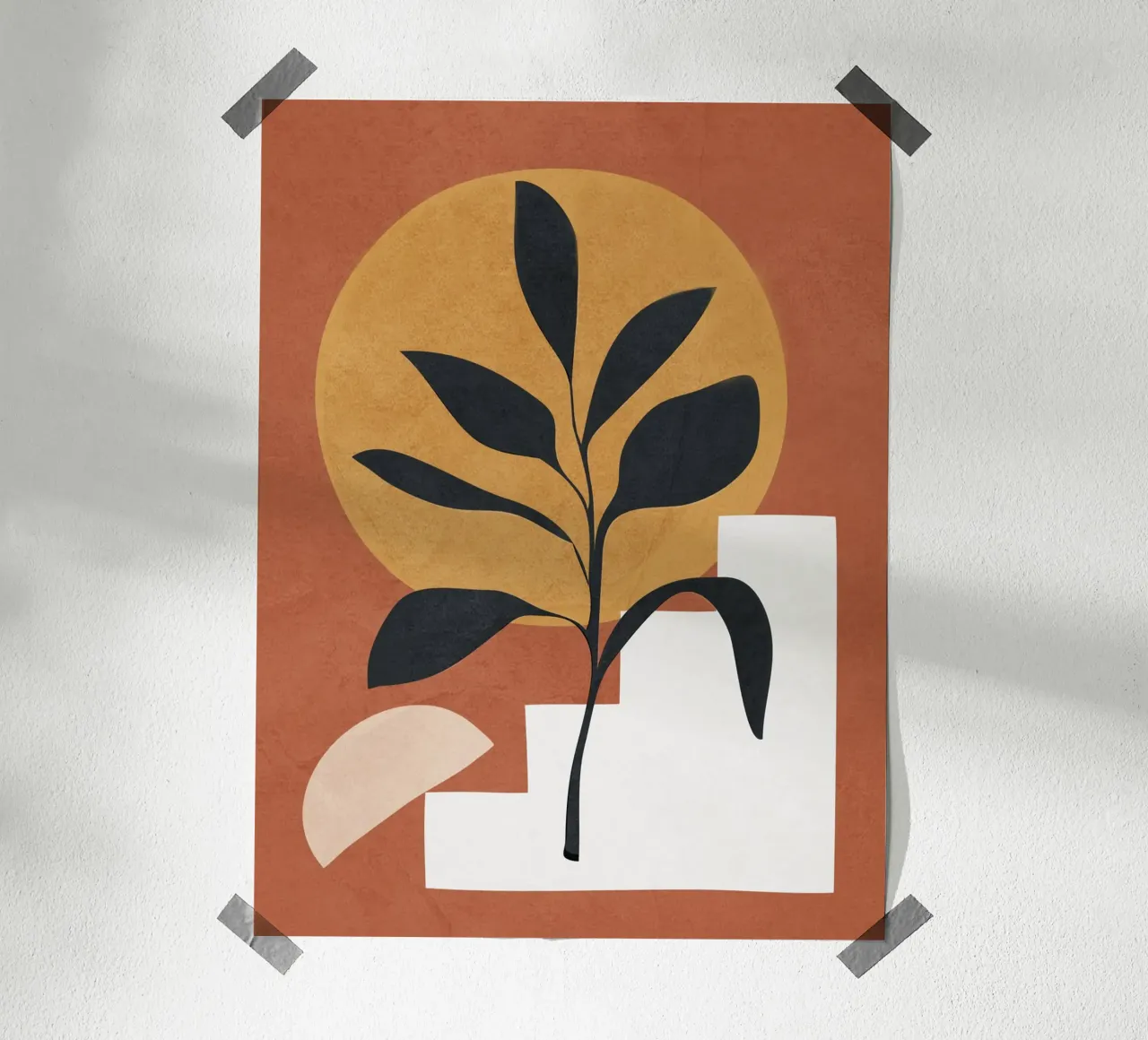 Abstract Plant Art Art poster con telaio in legno da Flow Line
