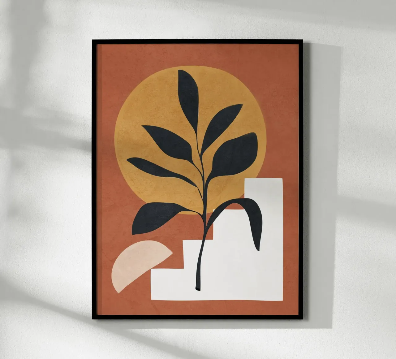 Abstract Plant Art Art poster con telaio in legno da Flow Line