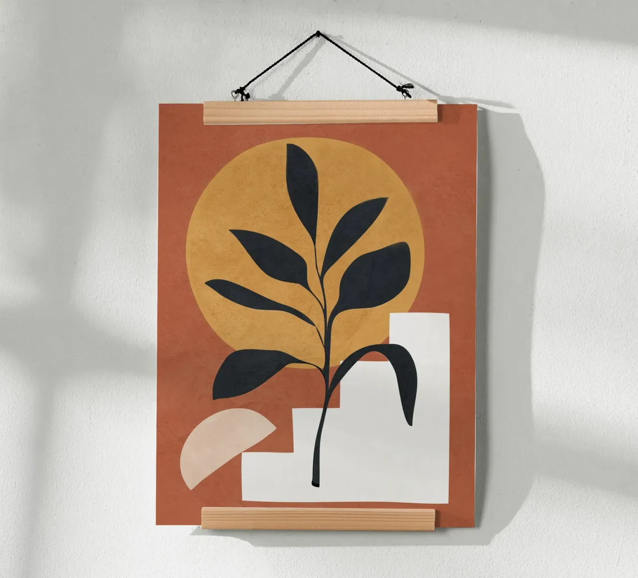 Abstract Plant Art Art poster con telaio in legno da Flow Line