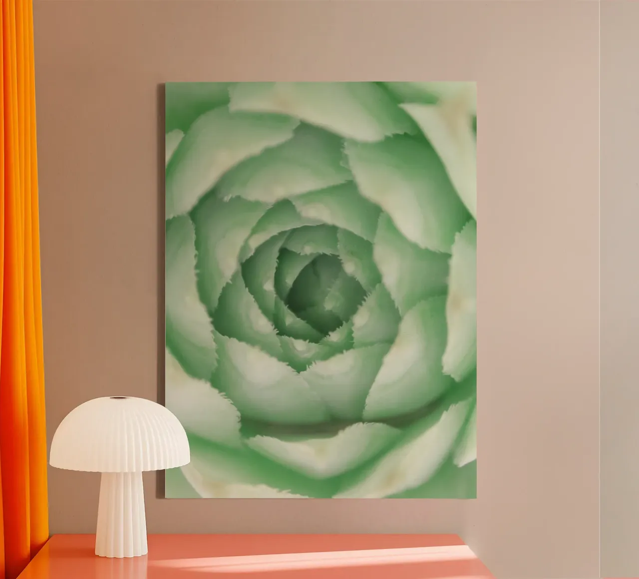 Geometric Succulent tela con Cornice a cassetta da Moon  Bloom