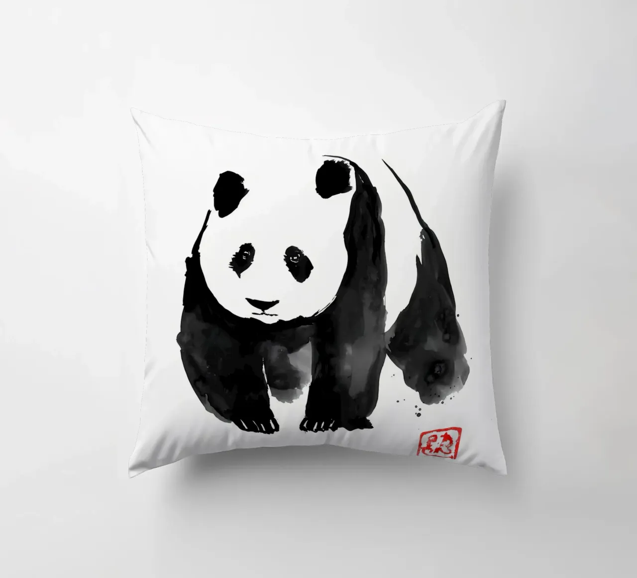 Ink Wash Panda cuscino da James M Coyle