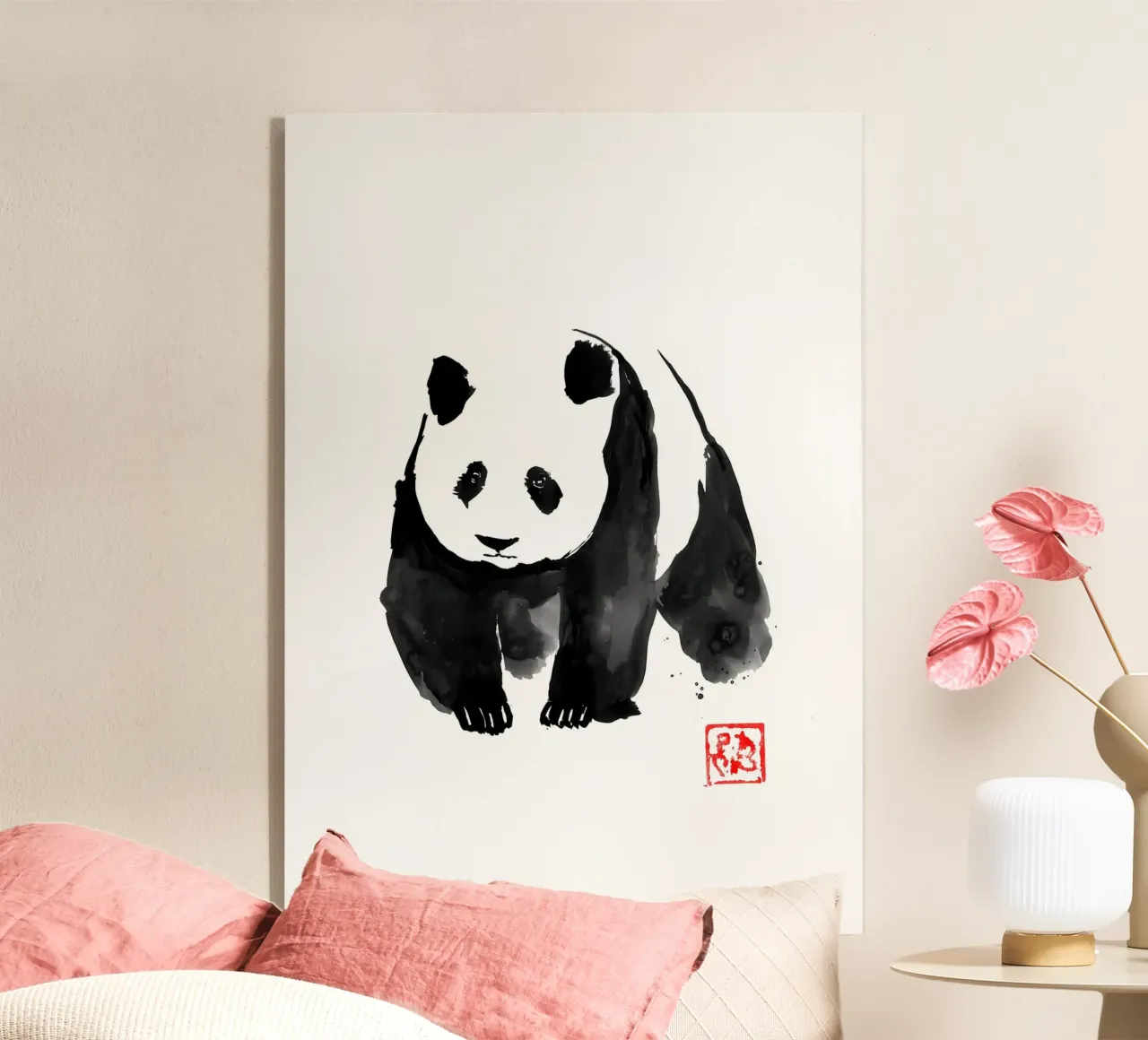 Inkt wassen Panda acryl van James M Coyle