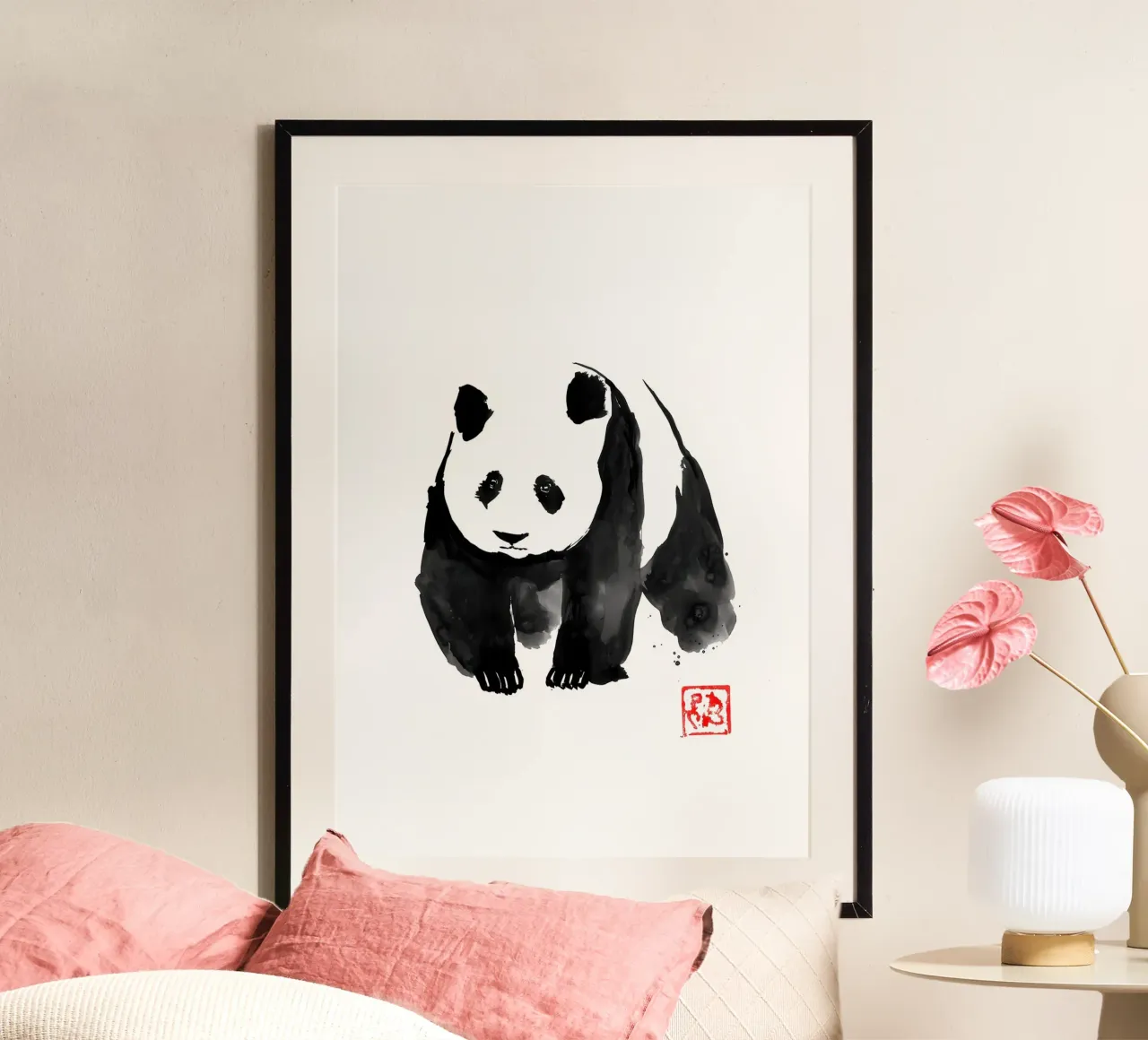 Ink Wash Panda carta hahnemühle da James M Coyle