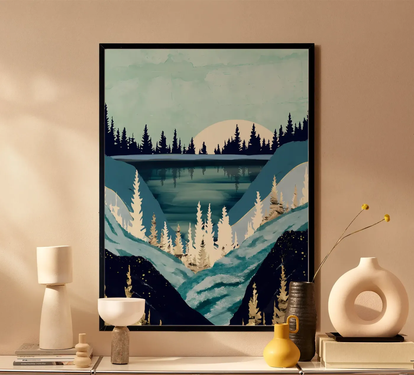 Pini nebbiosi poster da Albert S Jacob