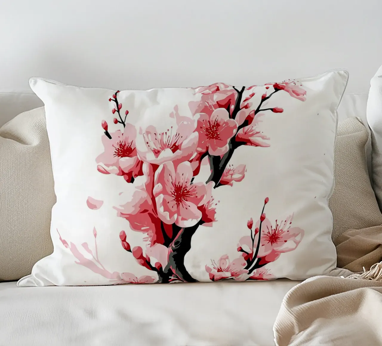 Fiori del ramo di Sakura cuscino da Rebecca Clark Wyrick
