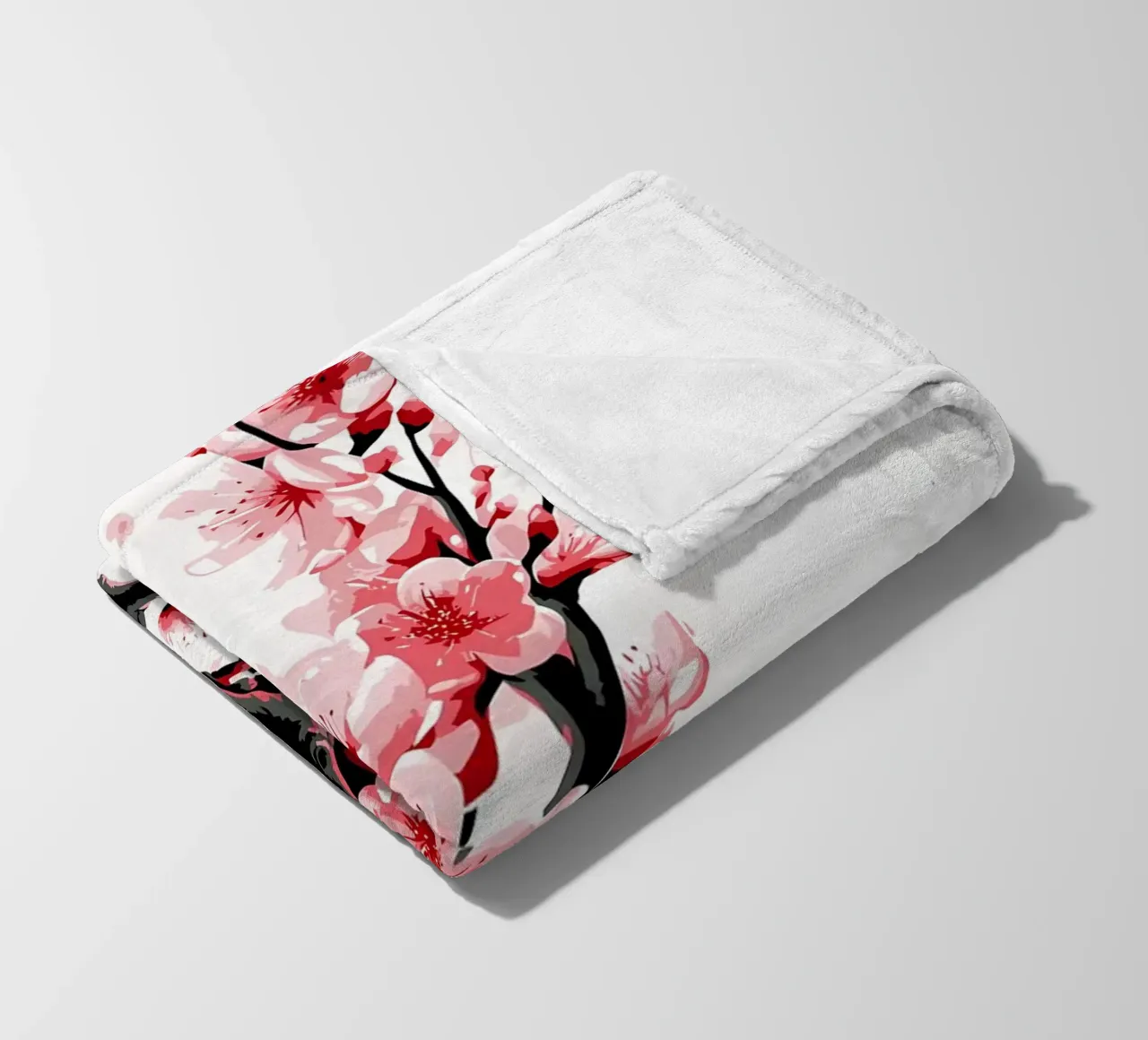 Fiori del ramo di Sakura coperta in pile da Rebecca Clark Wyrick