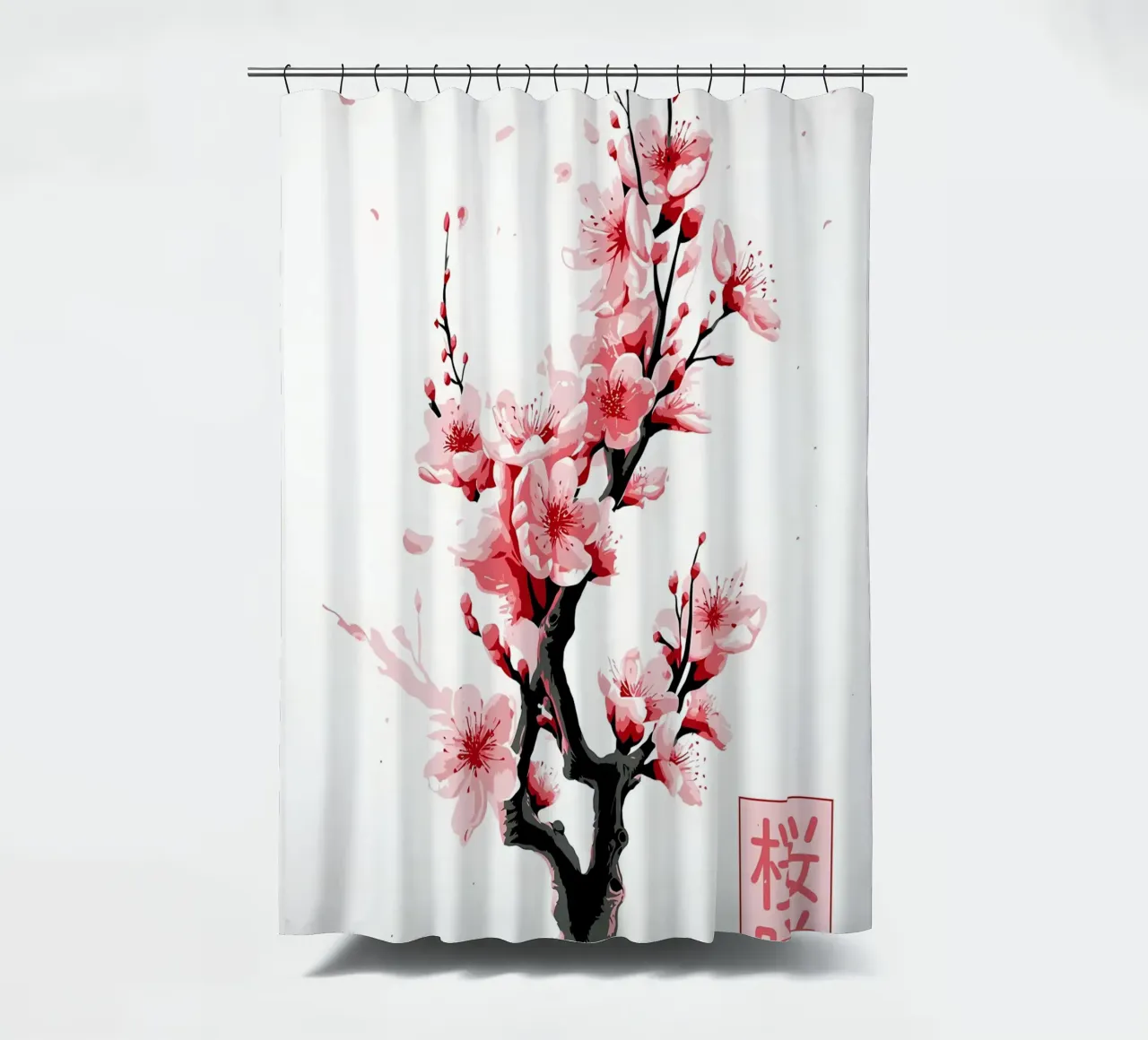 Sakura-Zweig Blumen Duschvorhang von Rebecca Clark Wyrick
