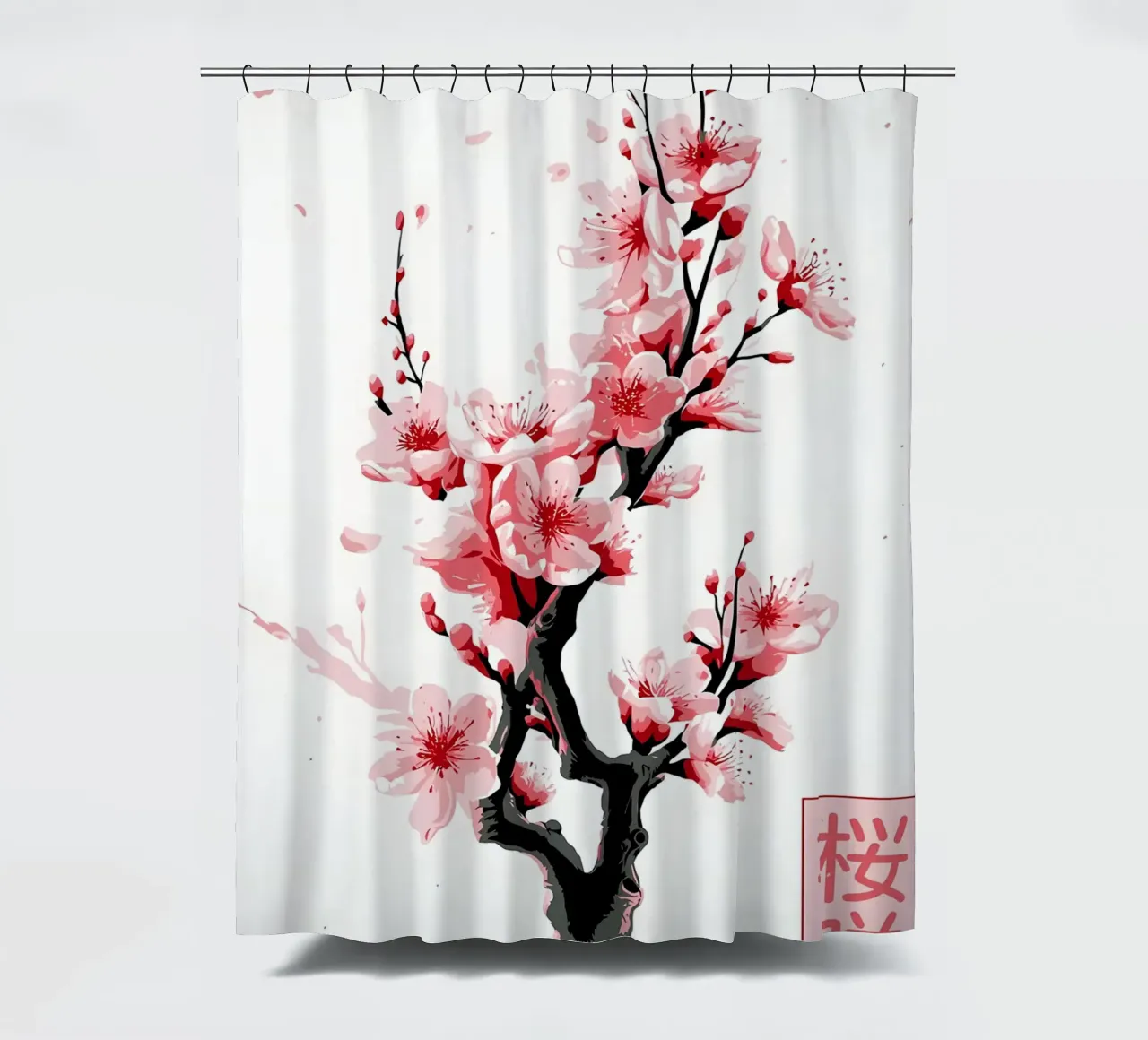 Sakura-Zweig Blumen Duschvorhang von Rebecca Clark Wyrick