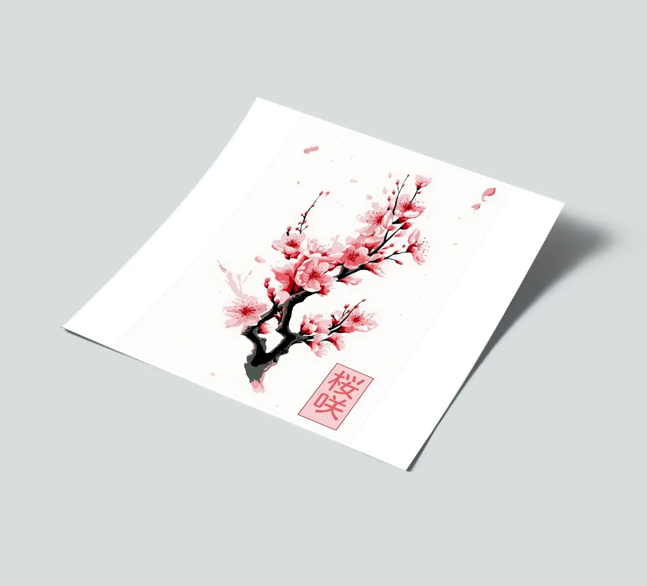 Sakura-Zweig Blumen Stickerbogen von Rebecca Clark Wyrick