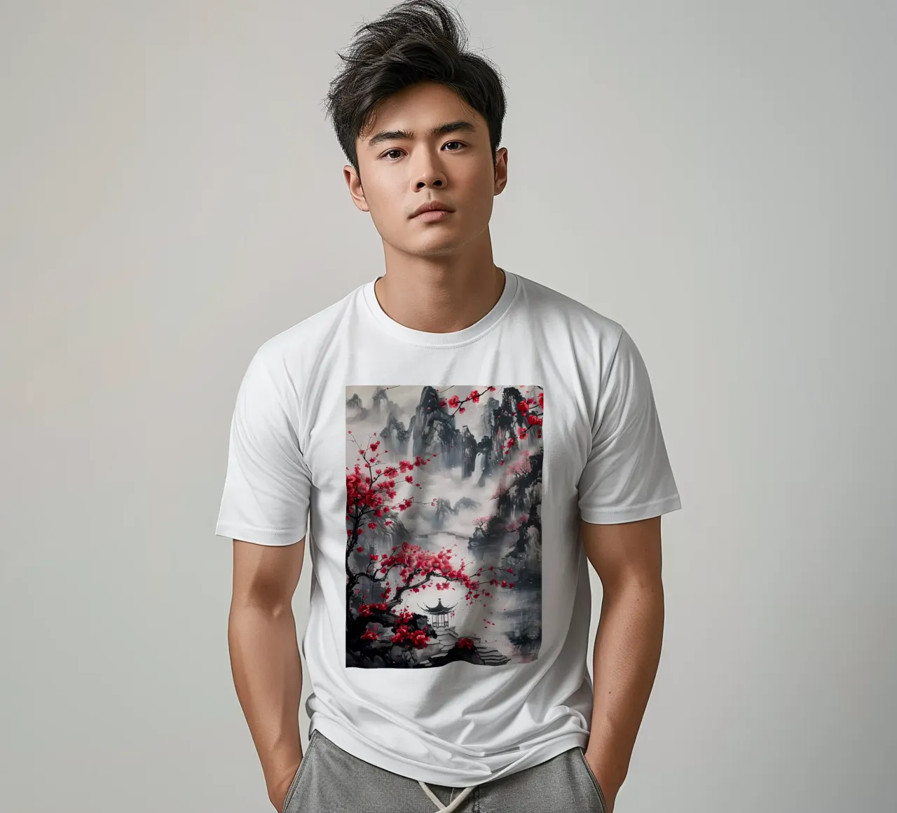 paesaggio giapponese t-shirt da Rebecca Clark Wyrick