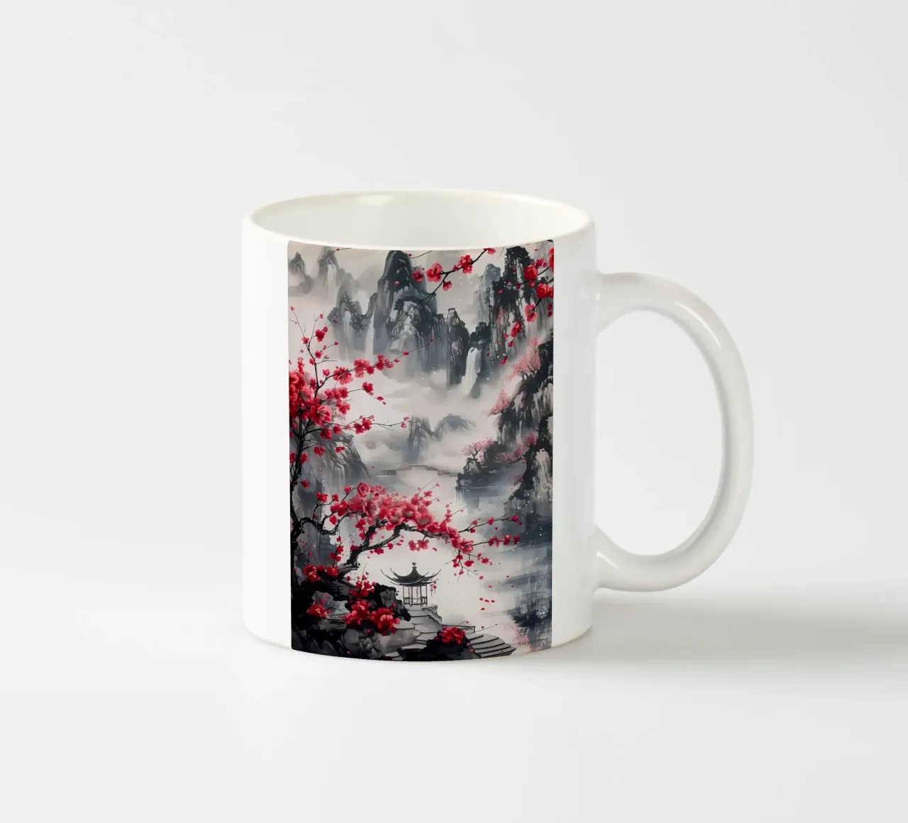 paesaggio giapponese tazza in ceramica da Rebecca Clark Wyrick