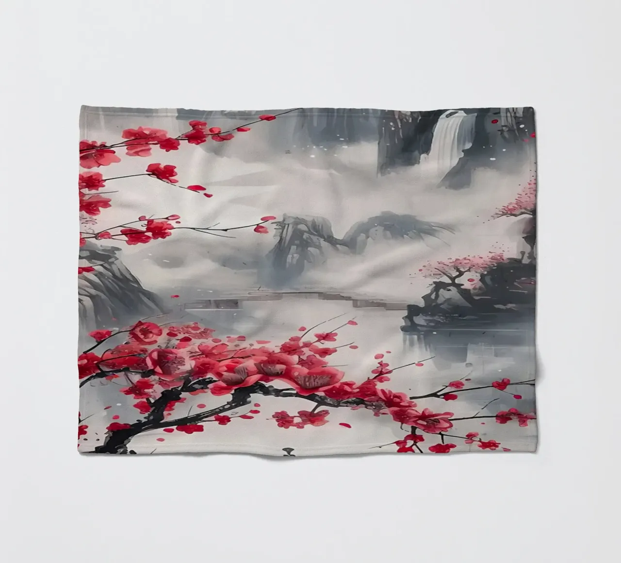 paesaggio giapponese coperta in pile da Rebecca Clark Wyrick