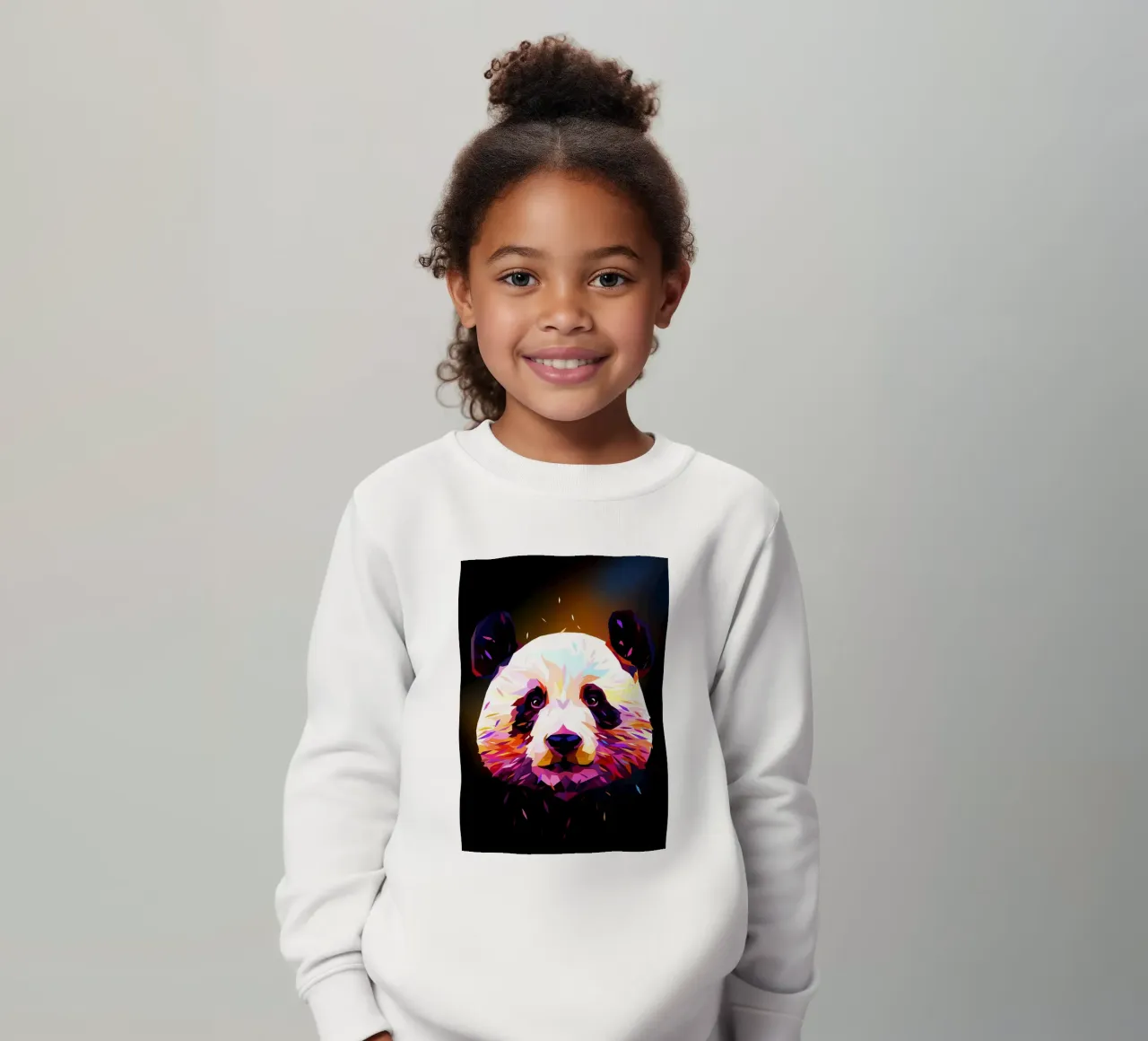 Panda Low Poly Abstract kids sweatshirt by James M Coyle