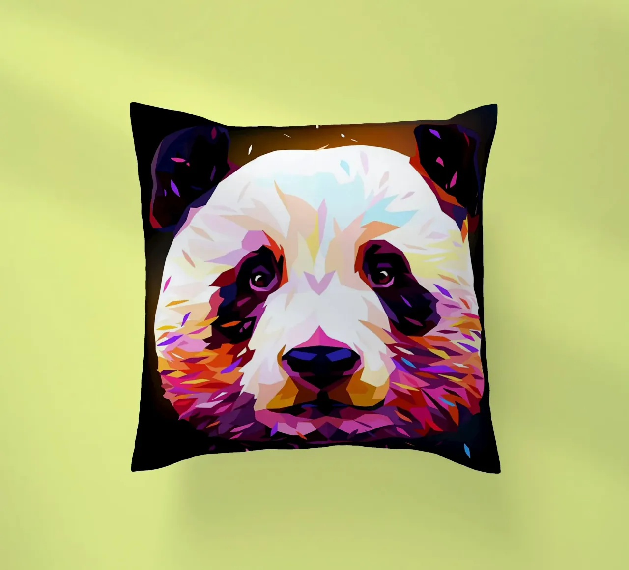 Panda Low Poly Astratto cuscino da James M Coyle