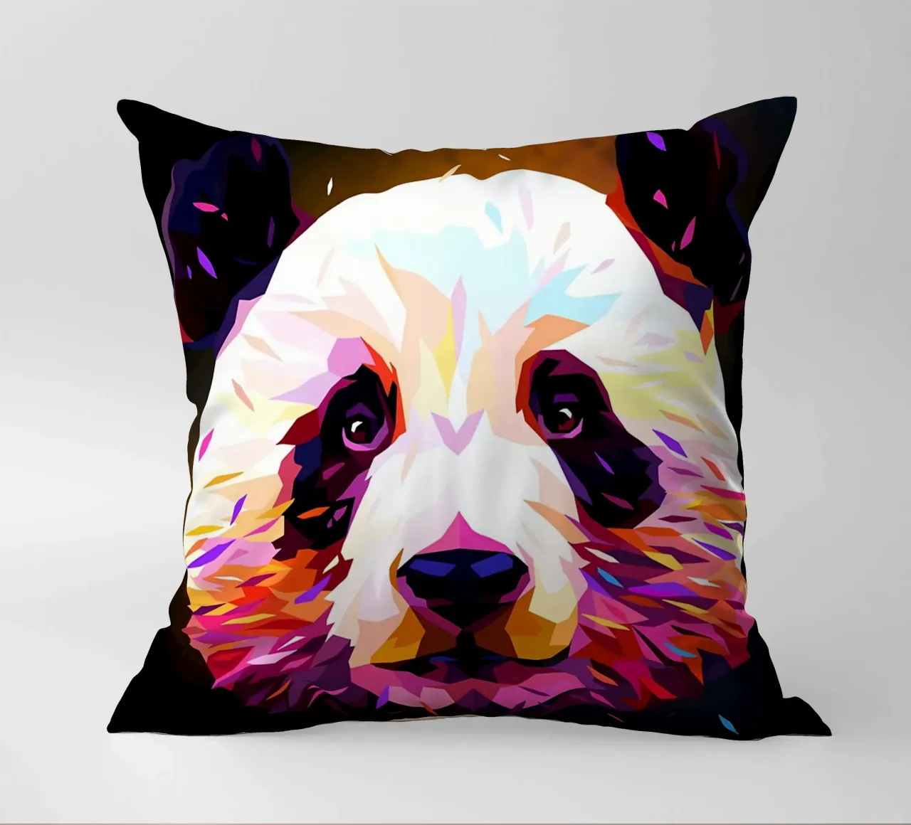 Panda Low Poly Astratto cuscino da James M Coyle