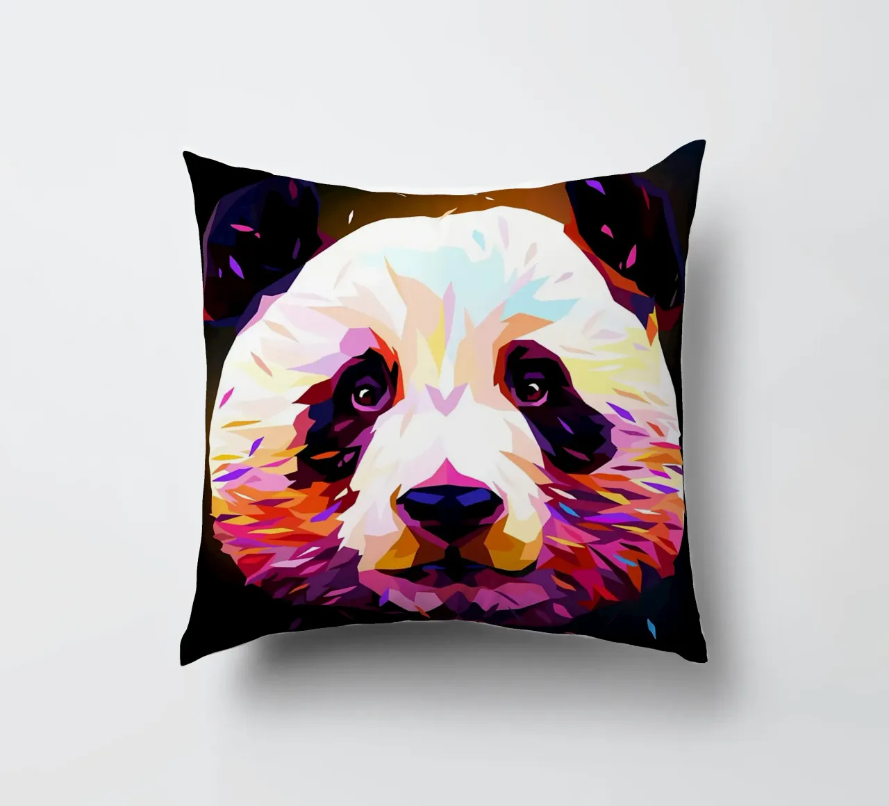 Panda Low Poly Astratto cuscino da James M Coyle