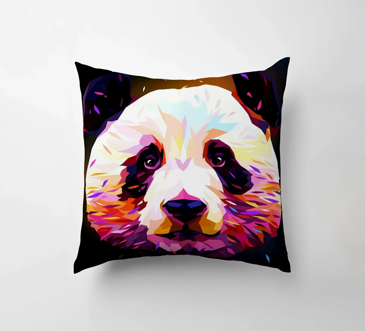 Panda Low Poly Astratto cuscino da James M Coyle