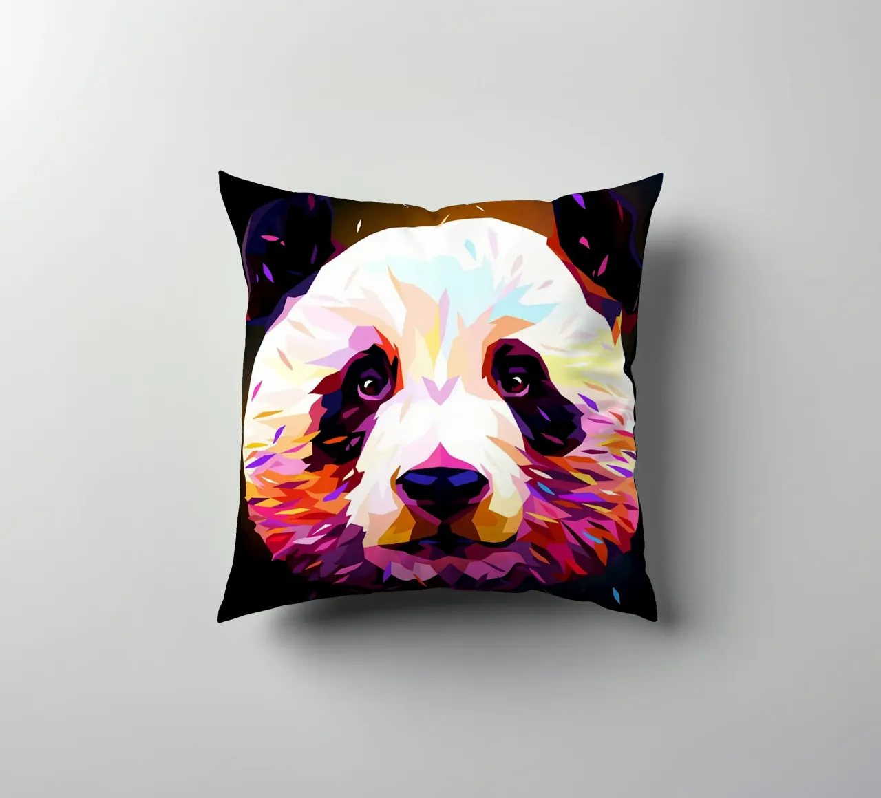 Panda Low Poly Astratto cuscino da James M Coyle